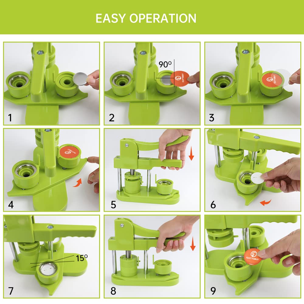 FastToBuy 4th Gen Button Maker Machine - 37mm/1.5