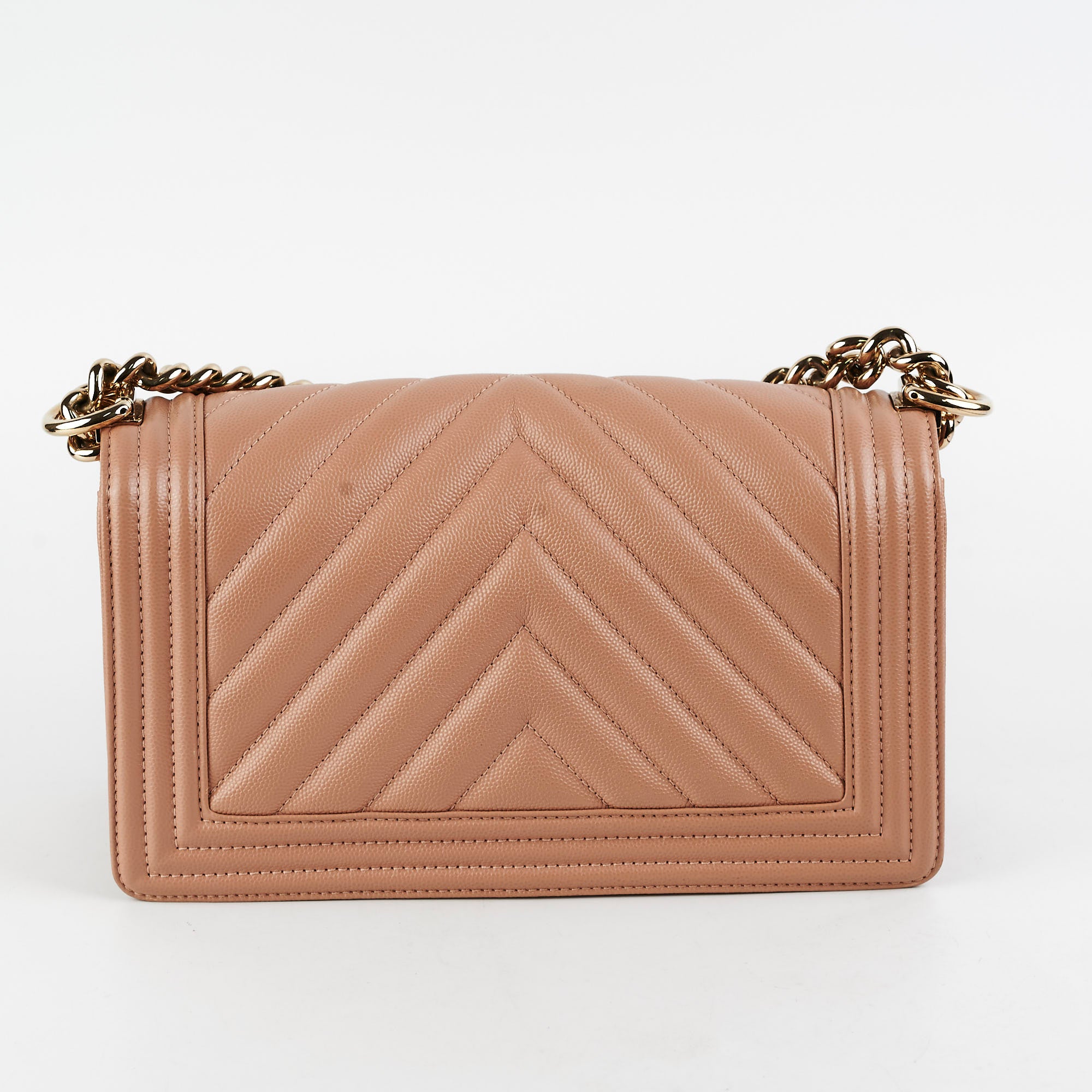 Chanel Old Medium Boy Bag in Beige Caviar Leather - Luxury Designer Handbag for Women, Perfect for Everyday Use & Special Occasions