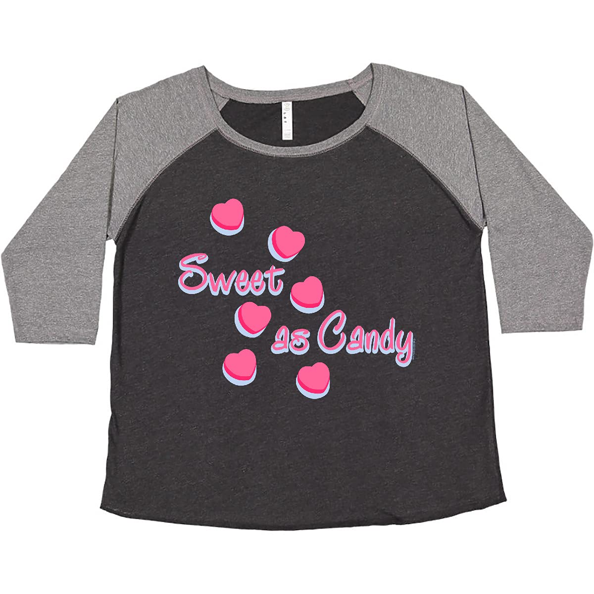 Inktastic Sweet As Candy Valentine Women's Plus Size V-Neck T-Shirt - Cute Casual Wear for Valentine's Day, Date Nights & Everyday Comfort