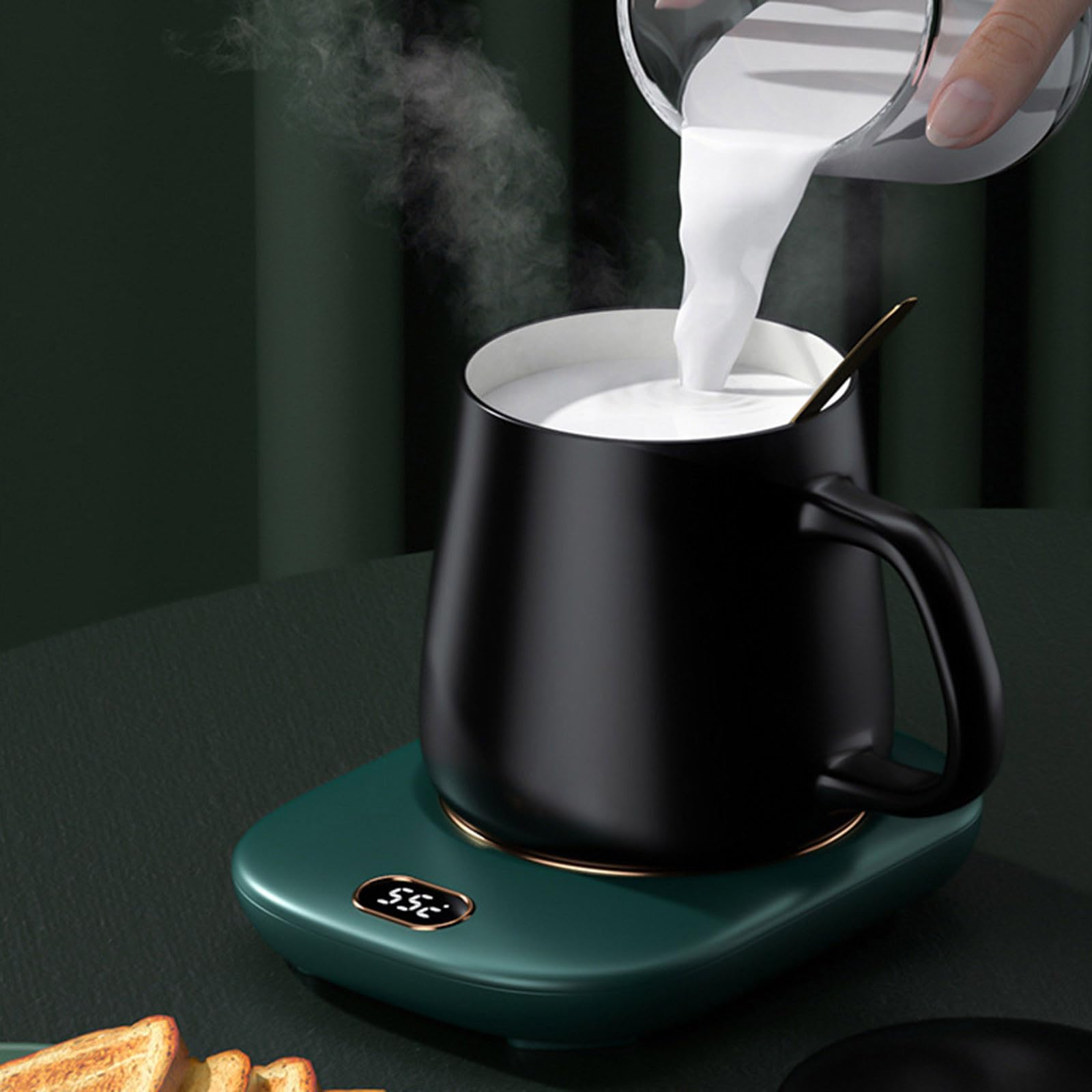 Wireless USB Coffee Mug Warmer - 3 Temperature Levels (55°C) Portable Smart Desktop Cup Heater | Green Women's Voting Rights Themed Mug | Perfect for Office, Home & Travel Use