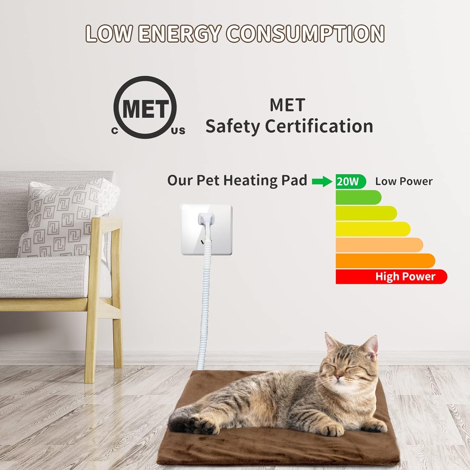 NAMOTEK Electric Pet Heating Pad for Dogs & Cats - 15.7