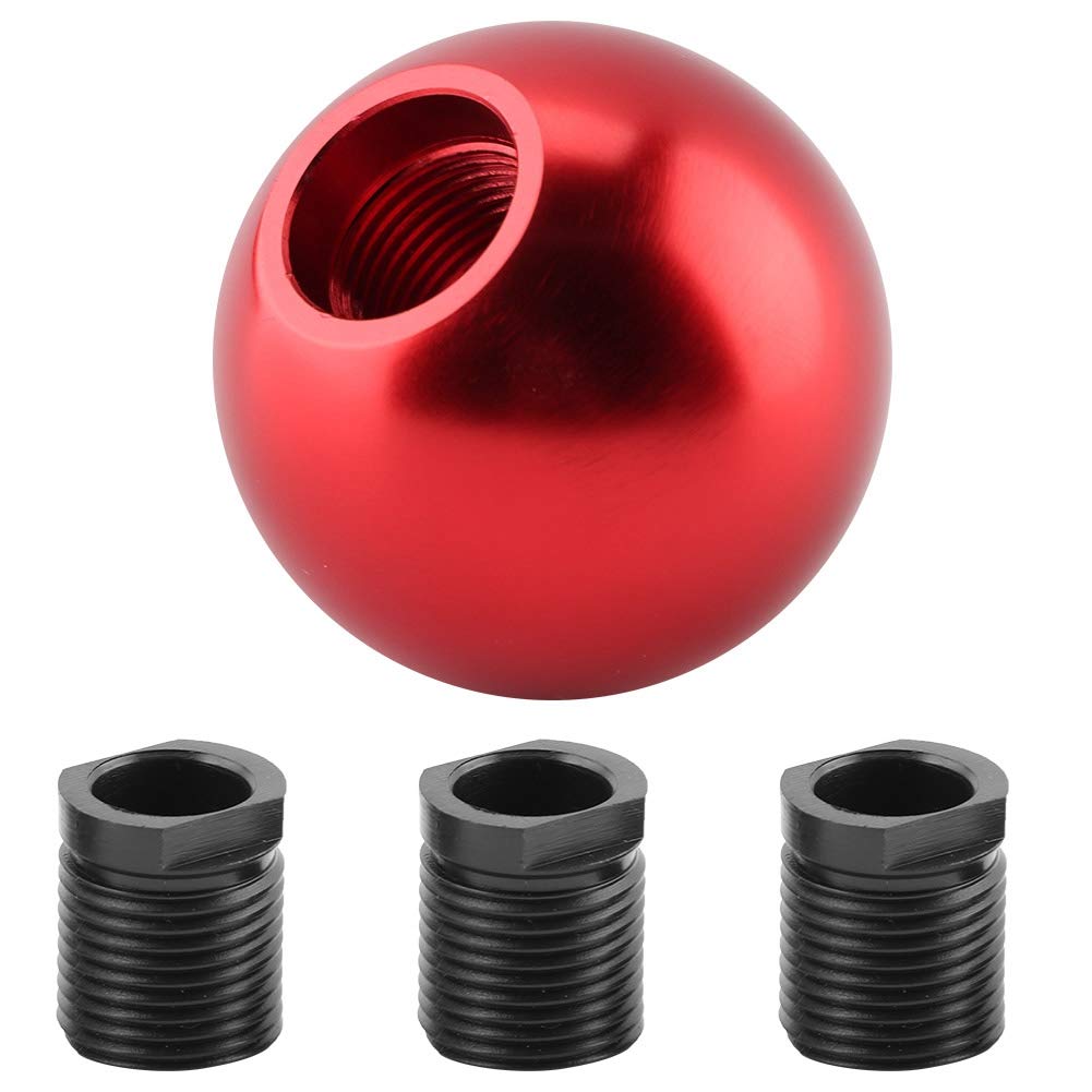 Aramox Universal Car Gear Shift Knob - Round Ball Shape Manual/Automatic Transmission Shifter Head - Compatible with Most Vehicles - Red | Perfect for Racing, Daily Driving & Car Interior Upgrade