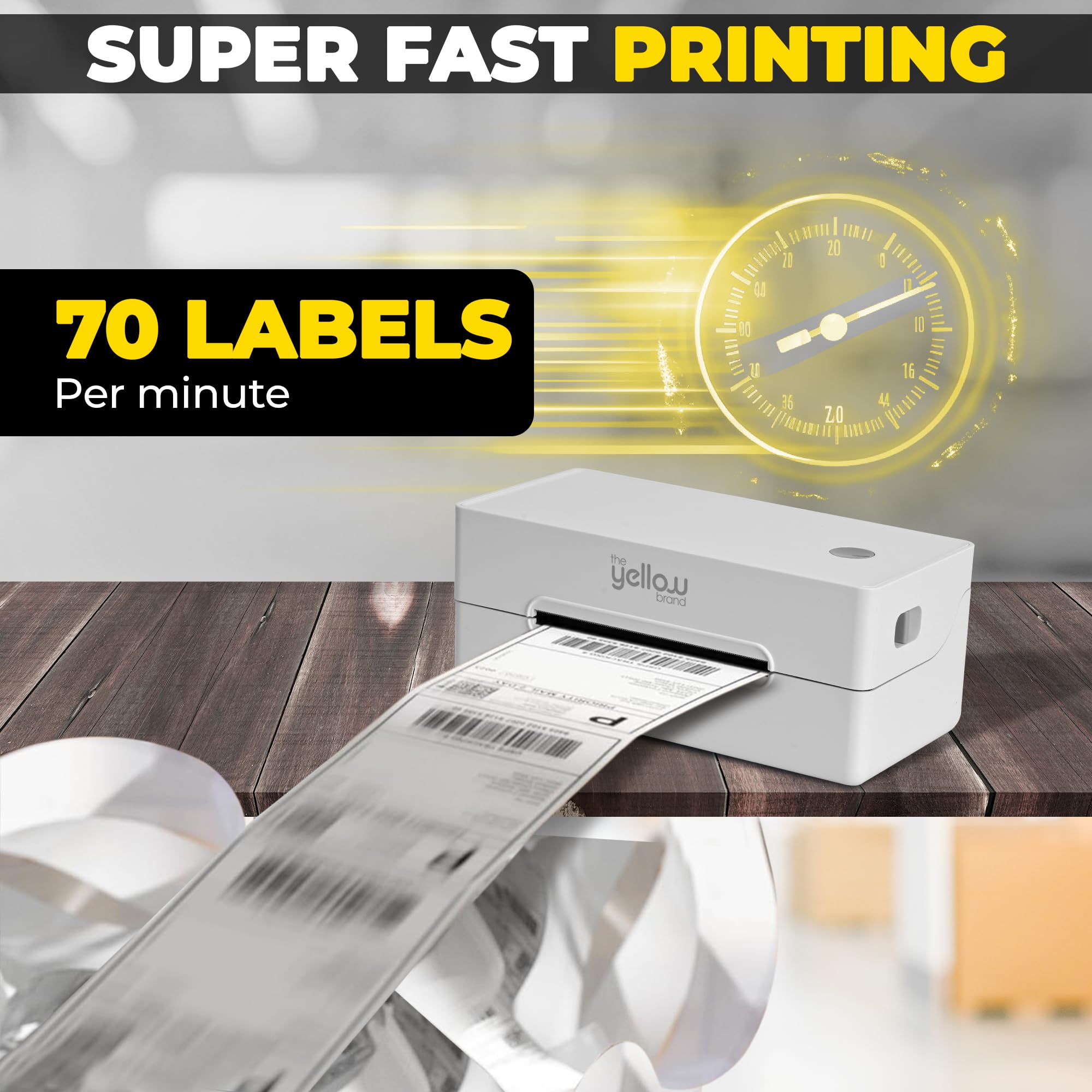 Bluetooth Thermal Label Printer 4x6 - Wireless Shipping Label Printer for iPhone, Android, Windows, Mac - Compatible with Amazon, eBay, UPS, USPS - Perfect for Home Office, Small Business & E-commerce Sellers (White)