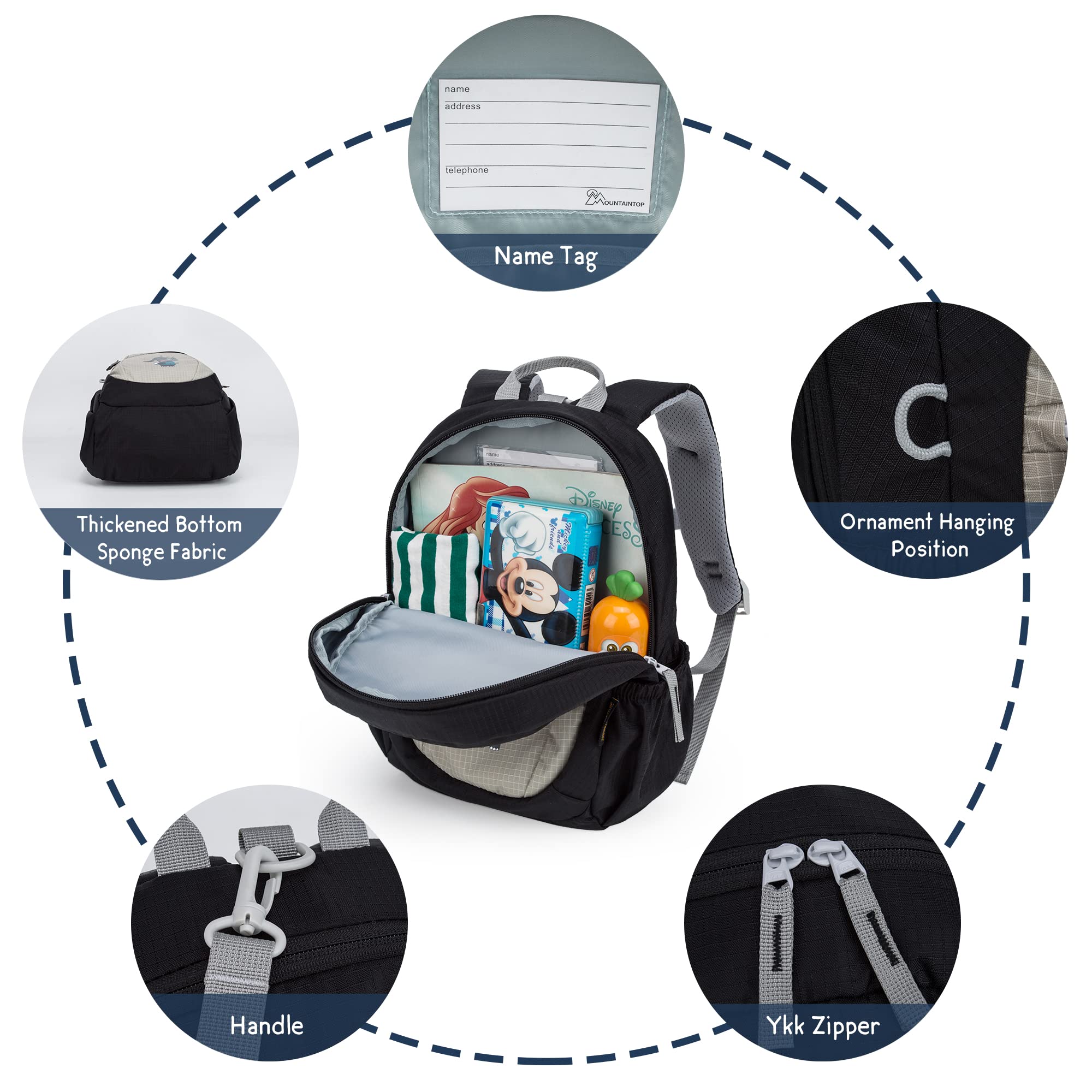 MOUNTAINTOP 5L Mini Backpack for Kids - Lightweight Travel School Backpack for Boys & Girls - Perfect for Kindergarten, Weekend Trips & Outdoor Adventures