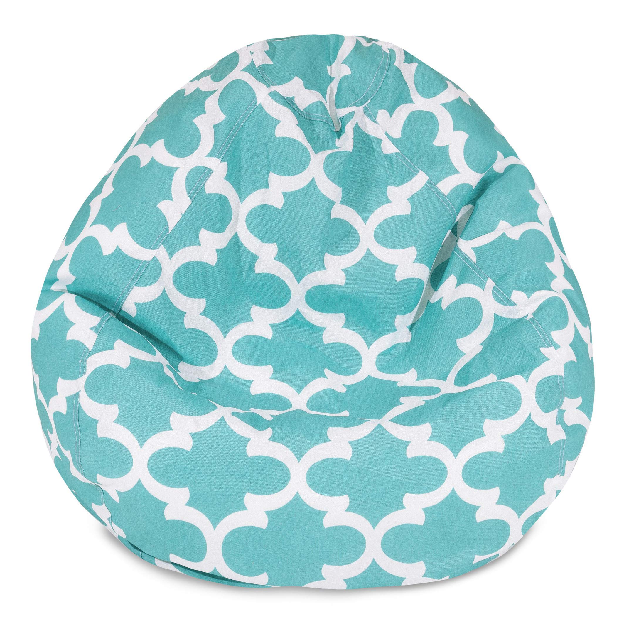 Majestic Large Classic Teal Bean Bag Chair - Premium Comfort for Living Room, Bedroom & Game Room - Soft & Durable Trellis Design Home Decor