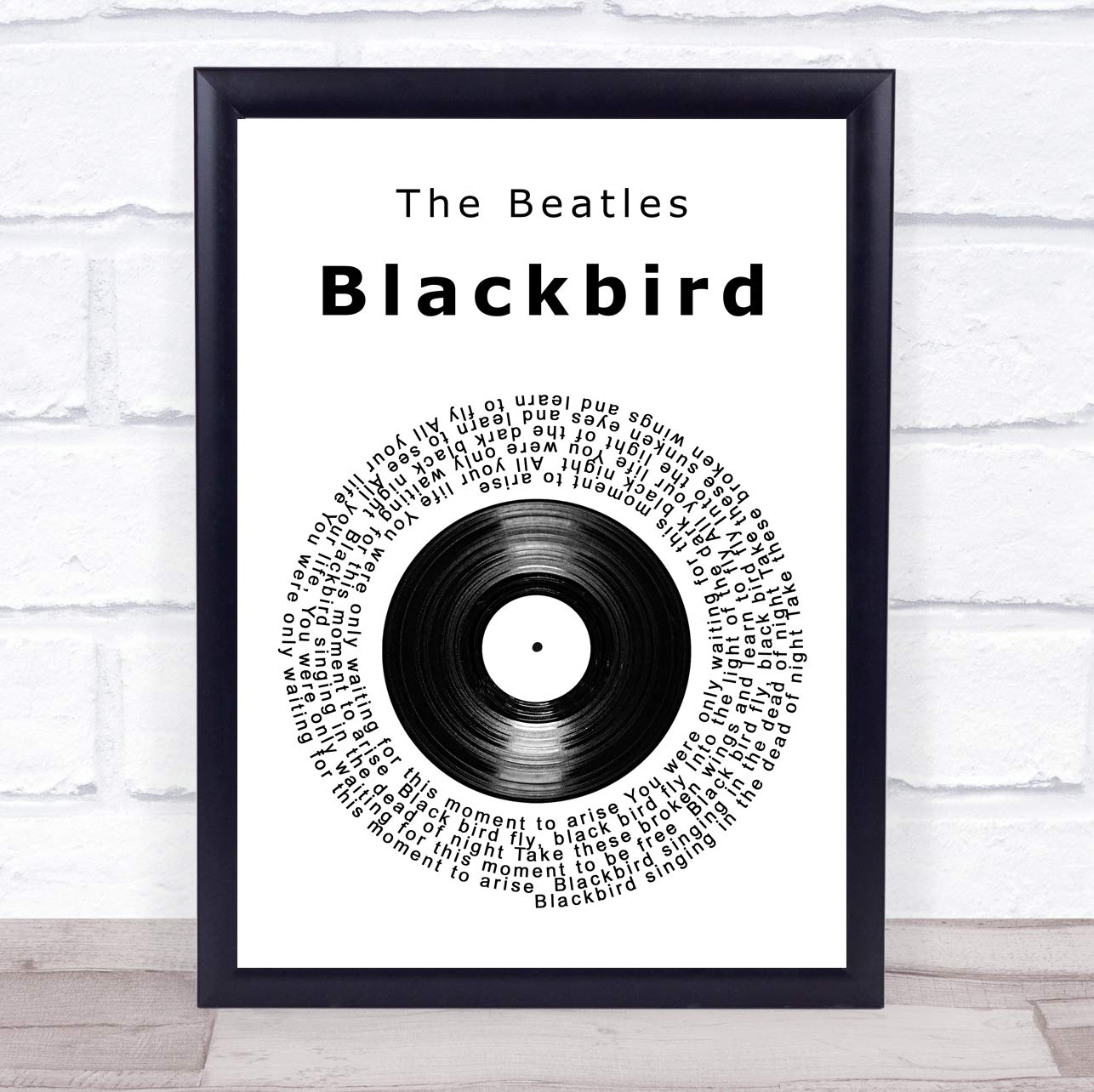 Blackbird Vinyl Record Wall Art - The Beatles Song Lyric Quote Print Poster - Perfect for Music Lovers' Bedroom, Living Room Decor & Gift Idea