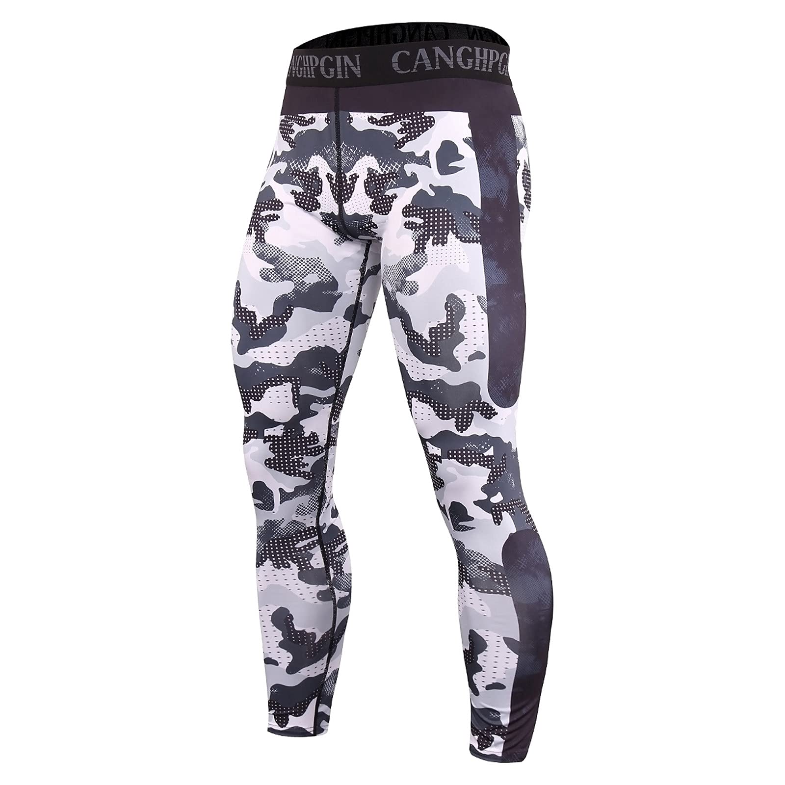 Fossean Men's Cool Dry Compression Leggings for Running & Training