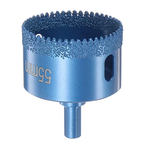 HARFINGTON 55mm Diamond Drill Bit - Serrated Brazed Diamond Hole Saw for Glass, Tile, Marble, Ceramic, Stone - Perfect for Bottles, Pots & DIY Projects