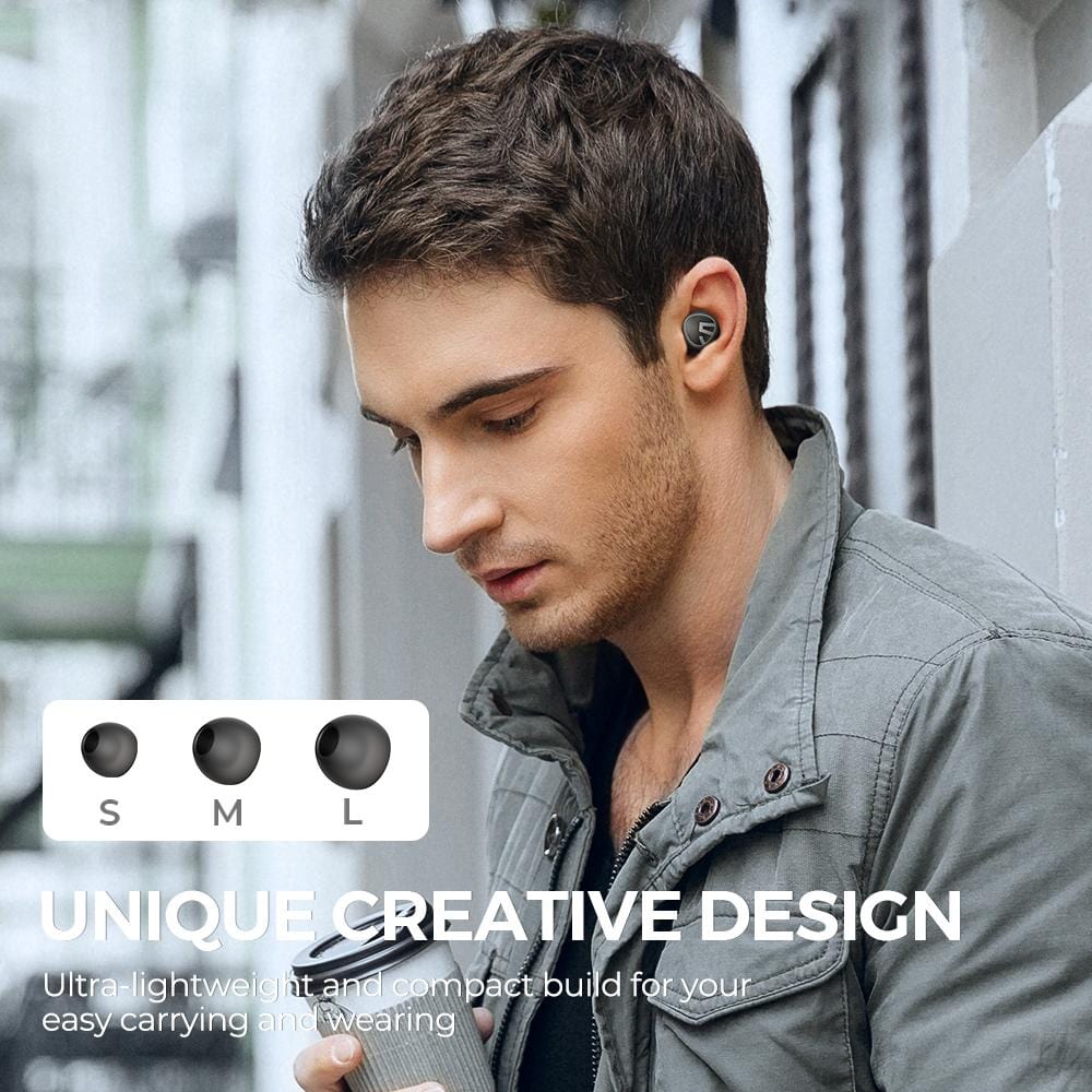 SOUNDPEATS Mini Wireless Earbuds Bluetooth 5.2 Headphones with 20H Playtime, IPX5 Waterproof, HD Stereo Sound for Running, Gym, Workout & Travel