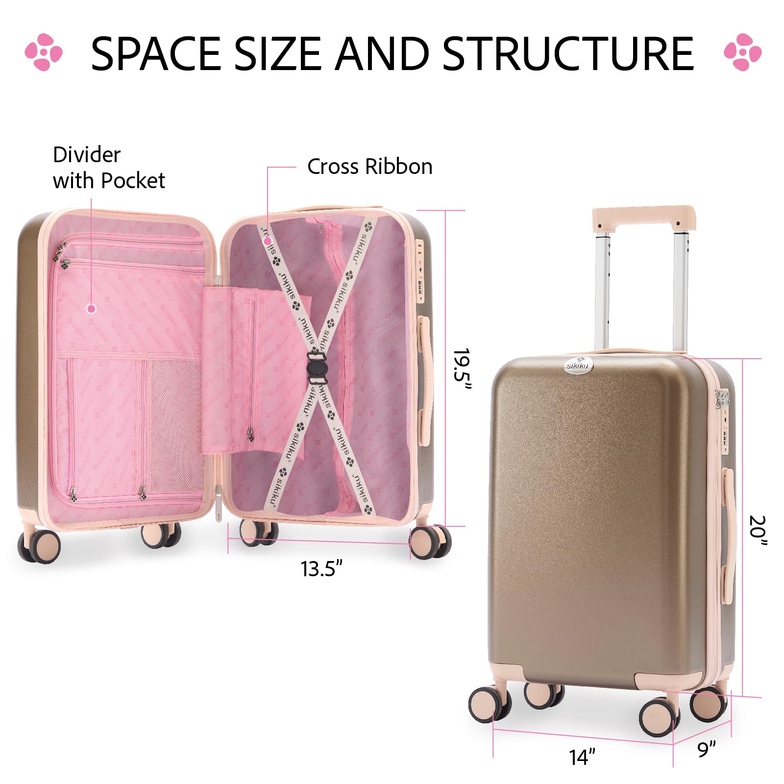 4-Piece Lightweight Luggage Set for Women - 20