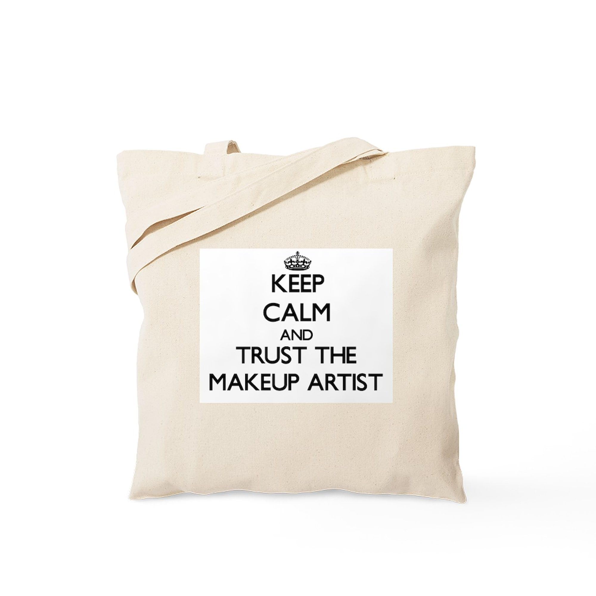 Keep Calm And Trust The Makeup Artist Tote Bag - Natural Canvas Reusable Shopping Bag for Makeup Artists, Cosmetologists & Beauty Enthusiasts - Perfect for Salon Visits, Makeup Kits & Everyday Use
