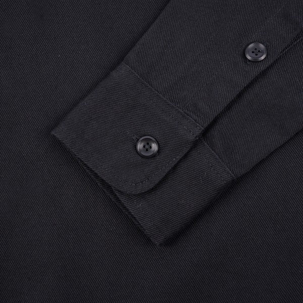 Iron Heart IHSH-414 9oz Cotton Linen Work Shirt for Men - Durable Black Button-Up Shirt for Workwear, Outdoor Activities & Casual Style