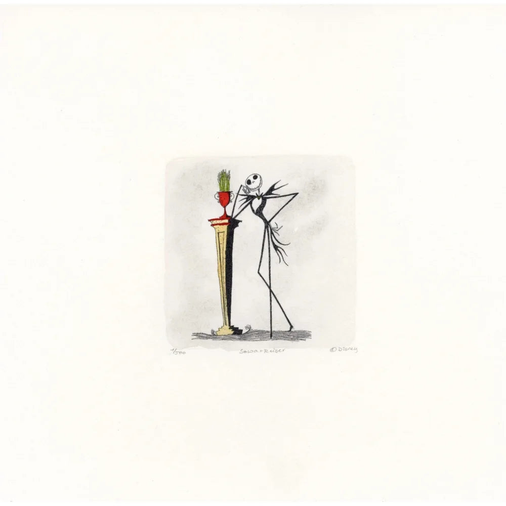 Jack Skellington Nightmare Before Christmas Sowa & Reiser Limited Edition #500 Hand-Painted Etching Art Print - Perfect for Halloween Decor, Disney Collectibles, and Gothic Home Art Display