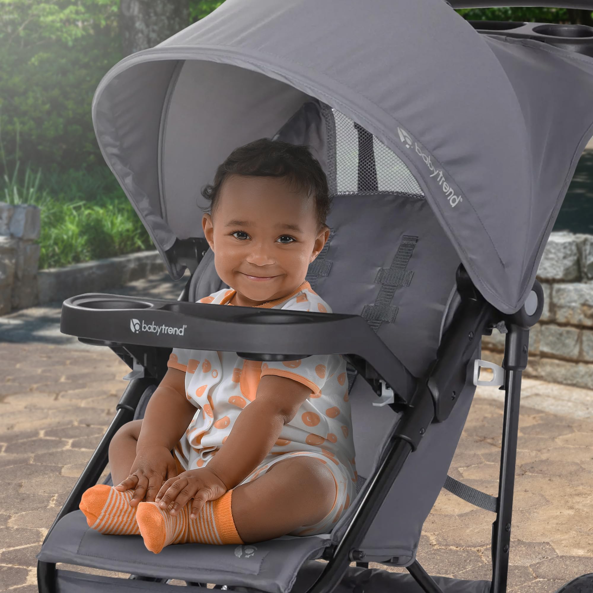 Baby Trend Journey Jogging Stroller - Lightweight All-Terrain Stroller for Running & Walking, Adjustable Canopy & Suspension, Stellar Grey | Perfect for Active Parents & Outdoor Adventures with Baby