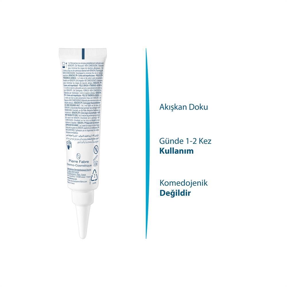 DUCRAY Keracnyl PP+ Anti-Blemish Cream 30ml - Acne Treatment for Oily & Acne-Prone Skin - Reduces Breakouts & Imperfections - Daily Face Moisturizer for Clear Skin | Perfect for Teens & Adults with Sensitive Skin