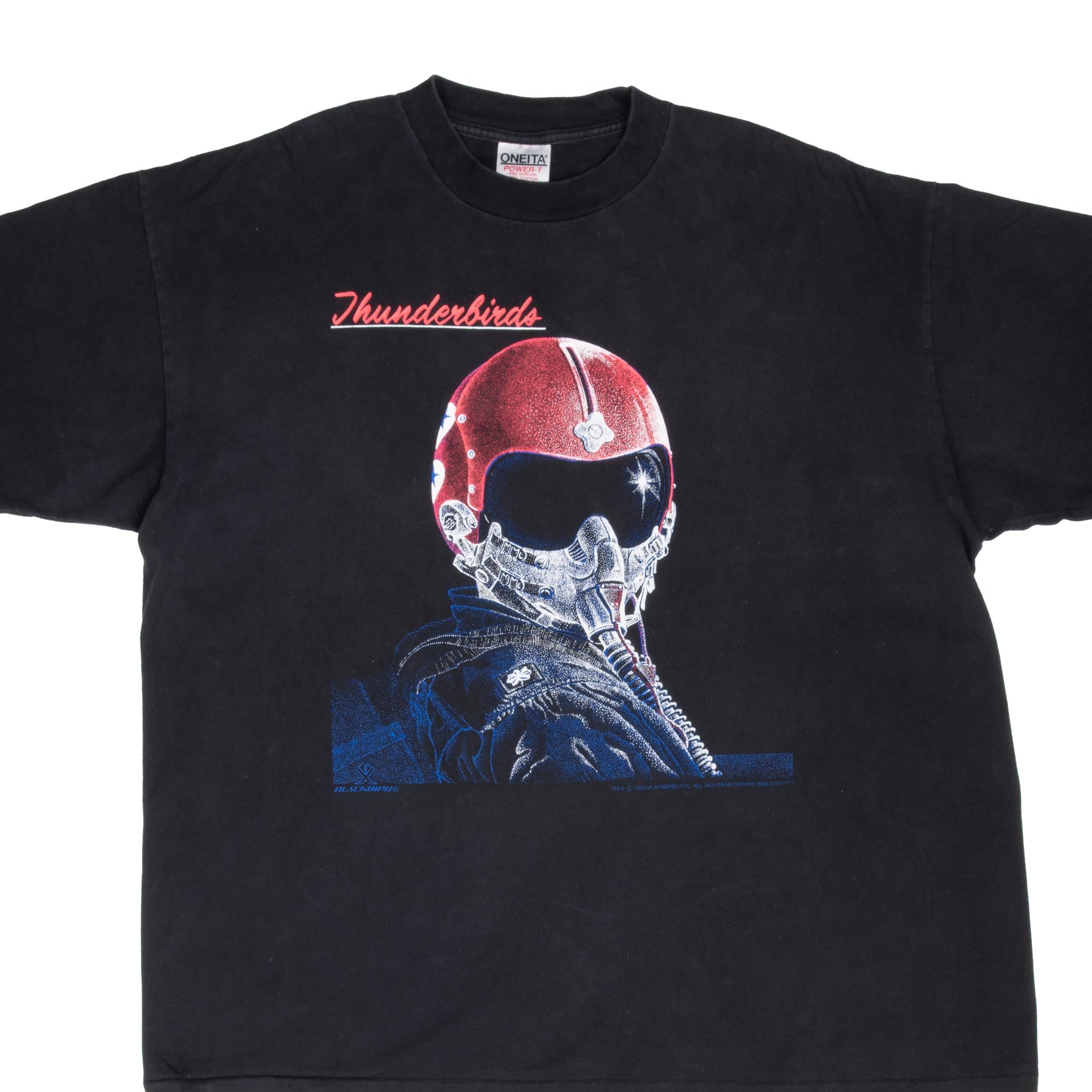Vintage 1992 Thunderbirds Blackbird Military Tee Shirt 2XL - Made in USA - Retro Air Force Style T-Shirt for Men, Casual Wear & Collectors