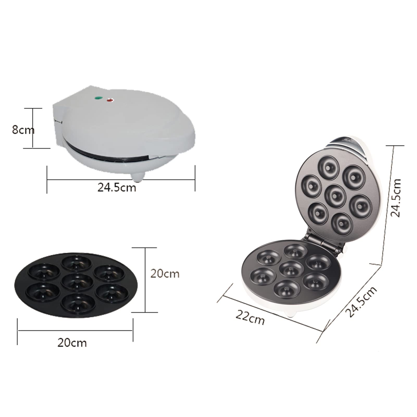 Mini Donut Maker Machine - Non-Stick, Easy Release for Breakfast & Desserts