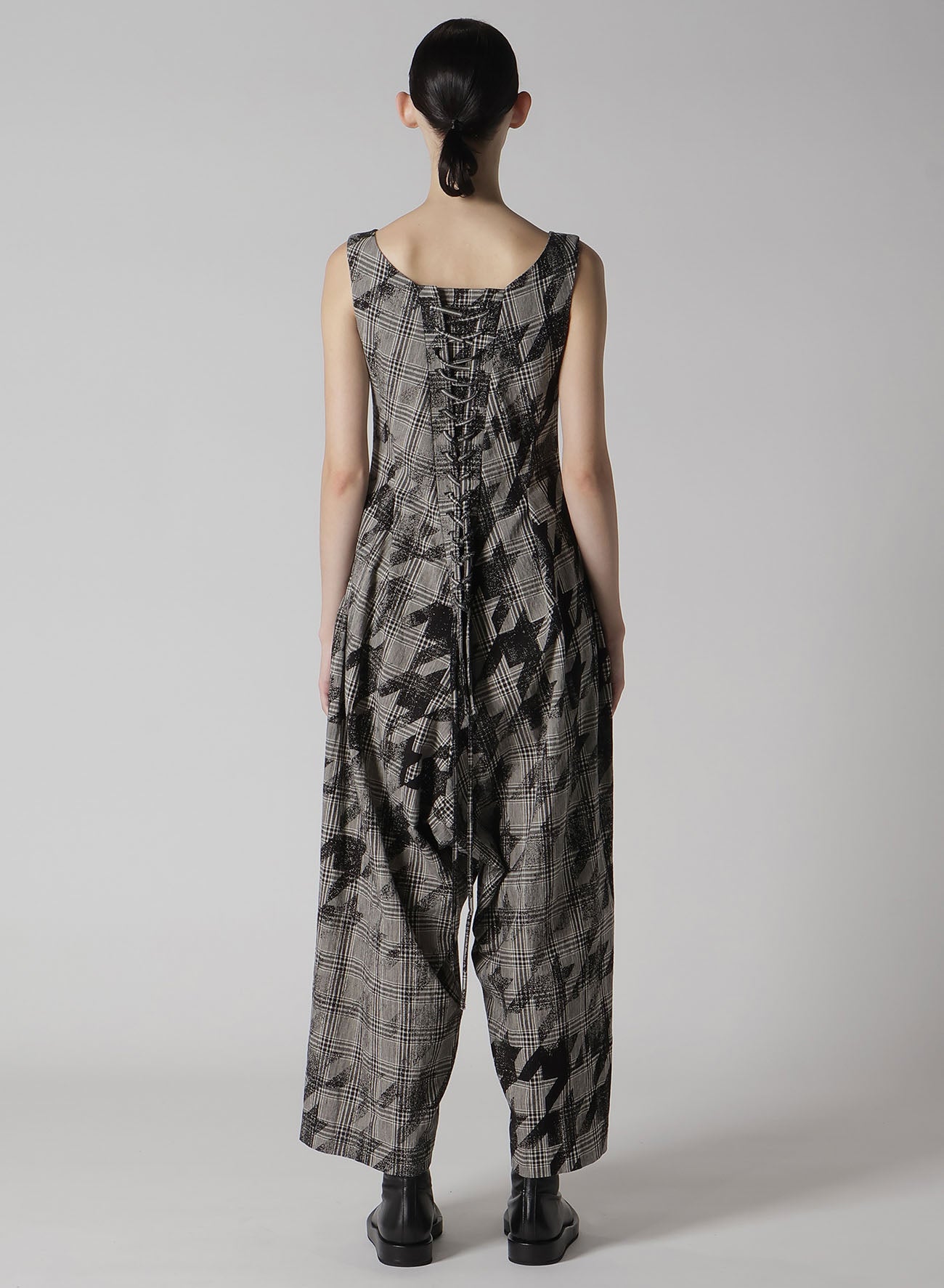 Cotton Linen Plaid Big Houndstooth Overalls - Stylish & Comfortable Jumpsuit for Women, Men | Perfect for Casual Outings, Workwear & Fashion Statements