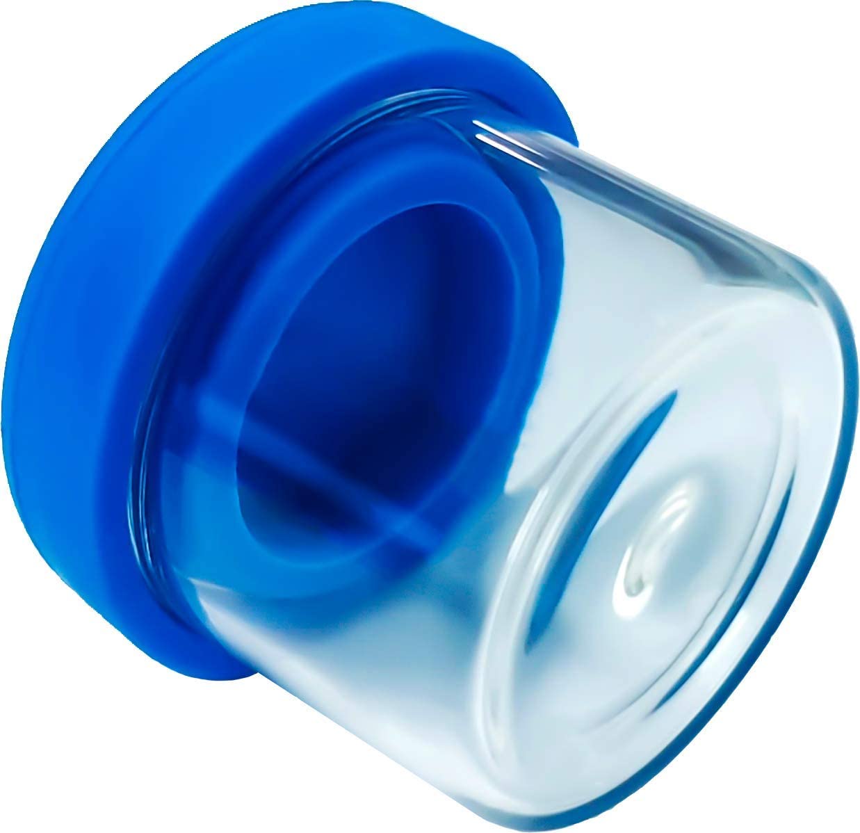 100-Pack 6ml Round Glass Jars with Silicone Lids - Airtight No-Neck Containers for Essential Oils, CBD Waxes, Lip Balms, Cosmetics & DIY Beauty Products (Blue) - Perfect for Home Storage, Travel & Small Batch Crafting