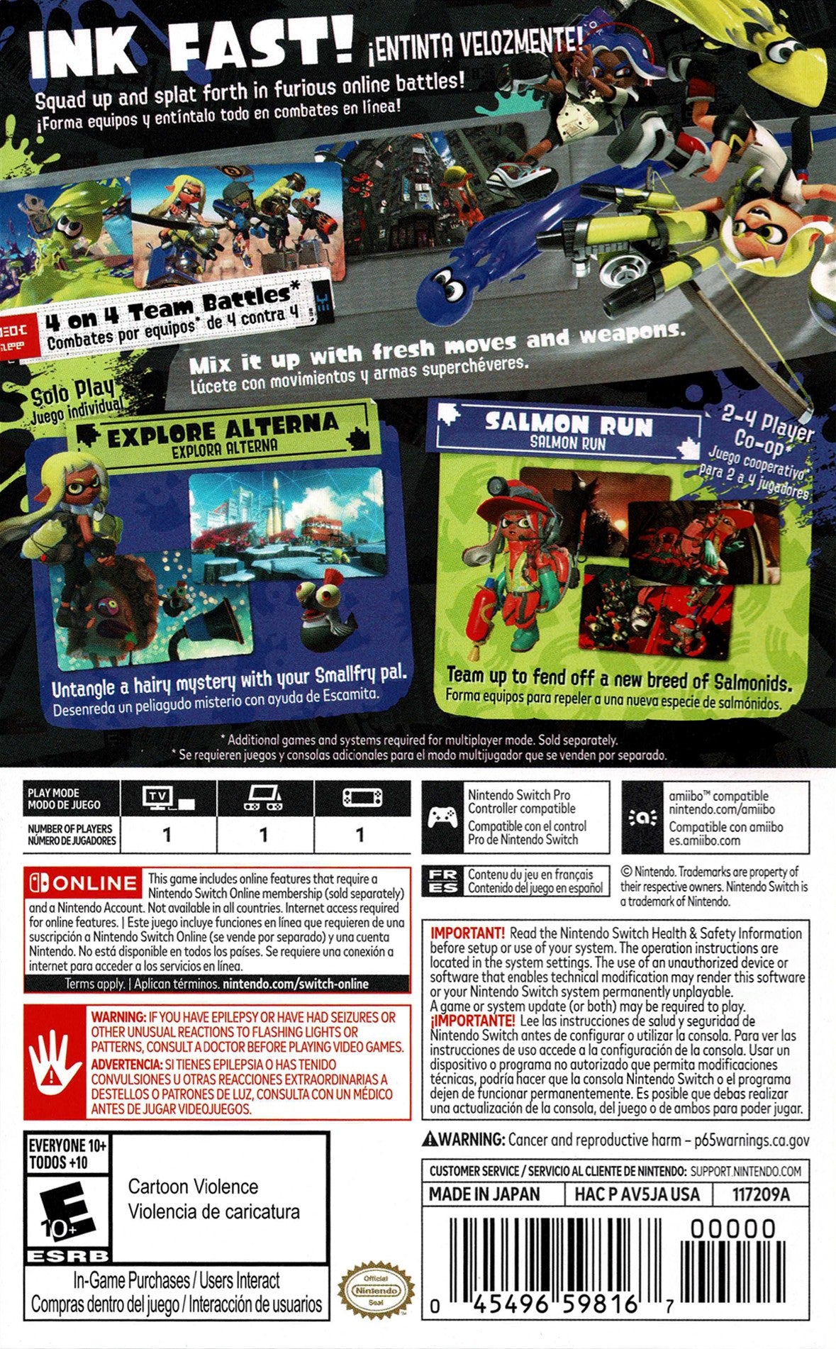 Used Splatoon 3 Nintendo Switch Game - Multiplayer Shooter Action Game for Kids & Adults - Perfect for Family Game Nights & Competitive Play