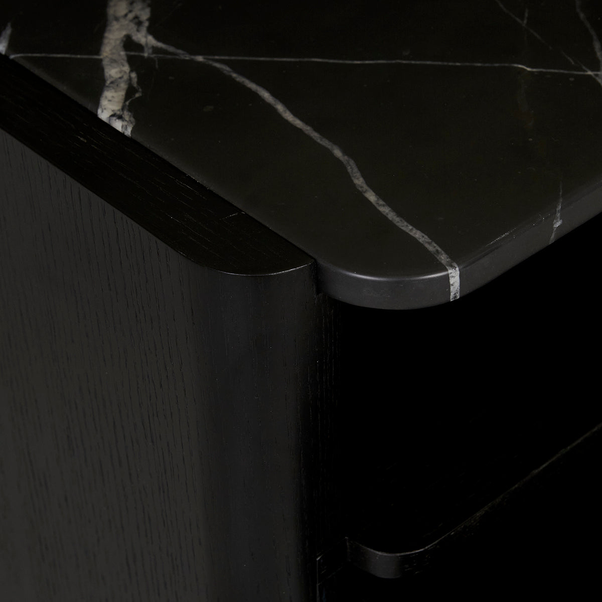 Floyd Marble Bedside Table - Modern Minimalist Nightstand with Marble Top & Wooden Legs - Perfect for Bedroom, Living Room, or Office Use