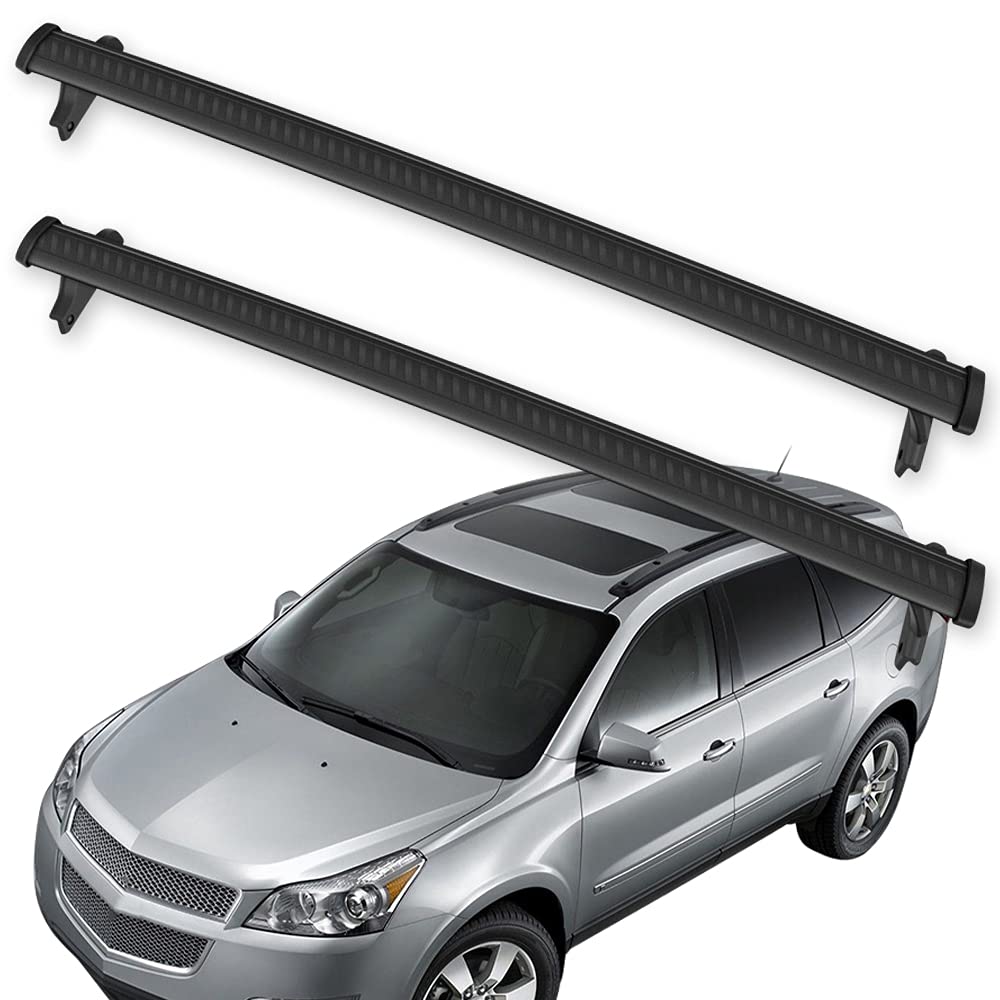 OCPTY Black Aluminum Roof Rack Crossbars Cargo Carrier for Chevrolet Traverse 2018-2021 - Heavy Duty Luggage Rack for SUV Road Trips & Outdoor Adventures