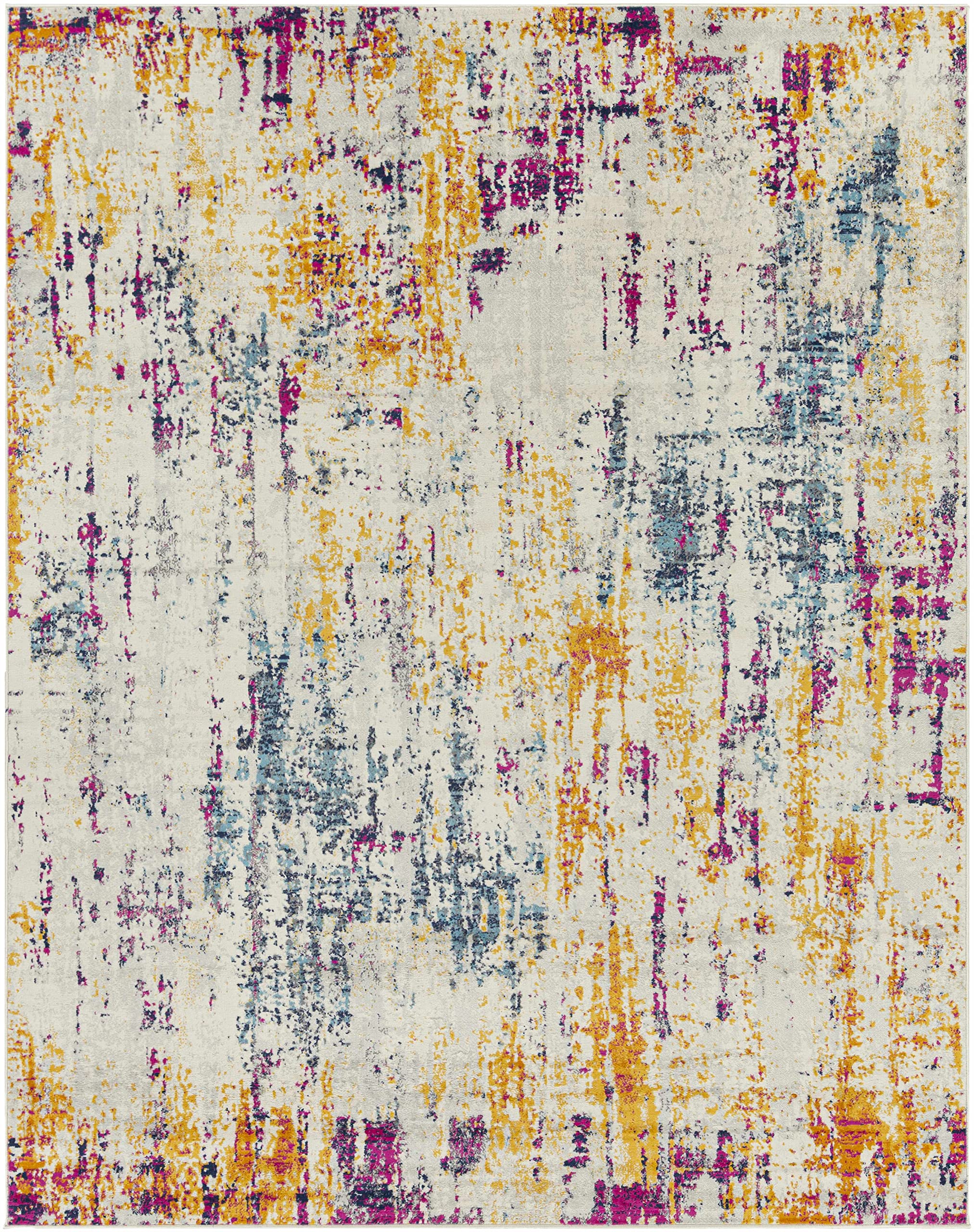 Hauteloom Zellwood Modern Area Rug for Living Room & Bedroom - Orange, Purple, Gray - 7'10