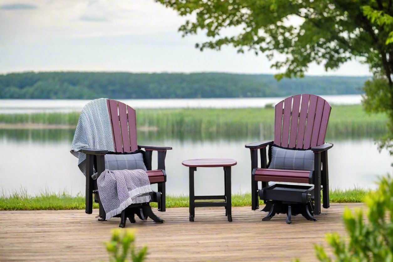 Fanback Swivel Glider Recliner Chair - Garnet & Black Collection - Perfect for Living Room, Bedroom, or Home Office Relaxation
