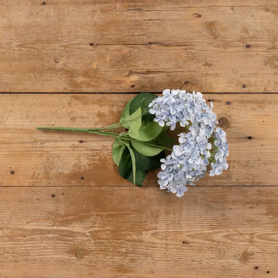 Light Blue Hydrangea Bush - Artificial Silk Flower Arrangement for Home Decor, Wedding Centerpieces & Outdoor Garden Decorations