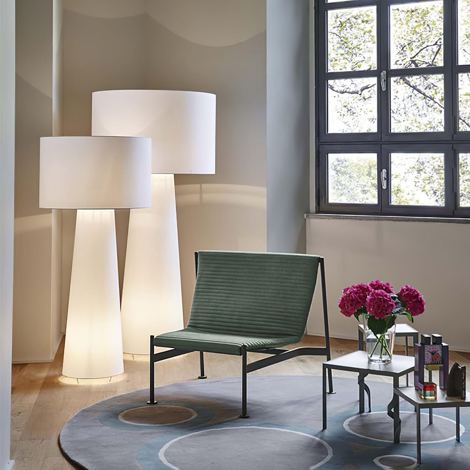 Modern Column Fabric Floor Lamp - Elegant Standing Light for Living Room, Bedroom & Office - Perfect for Reading, Relaxing & Ambient Lighting
