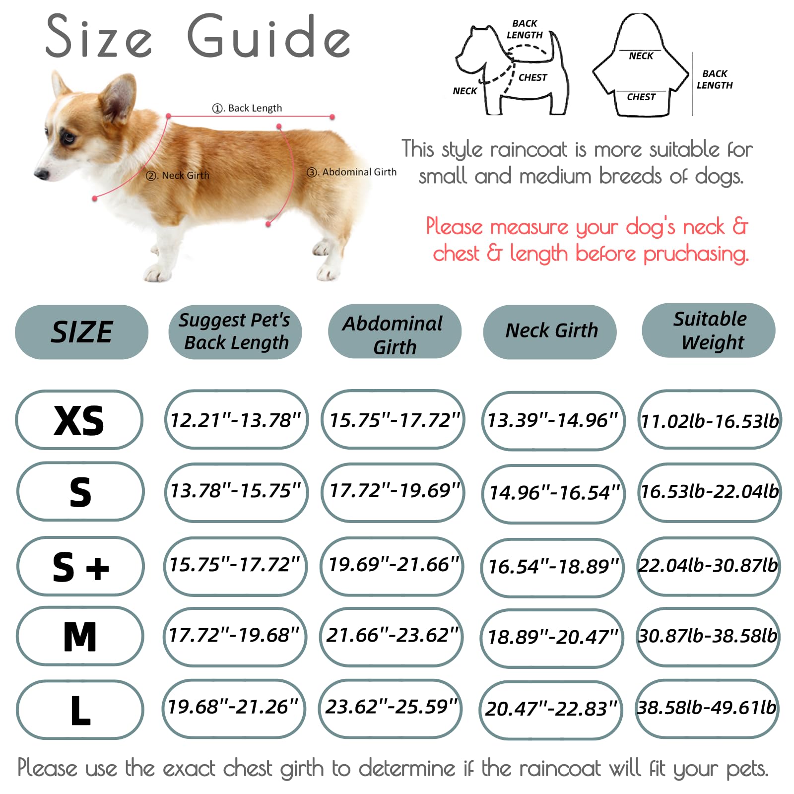 Waterproof Dog Raincoat with Hood - Reflective & Adjustable for Small Dogs - Outdoor Walking
