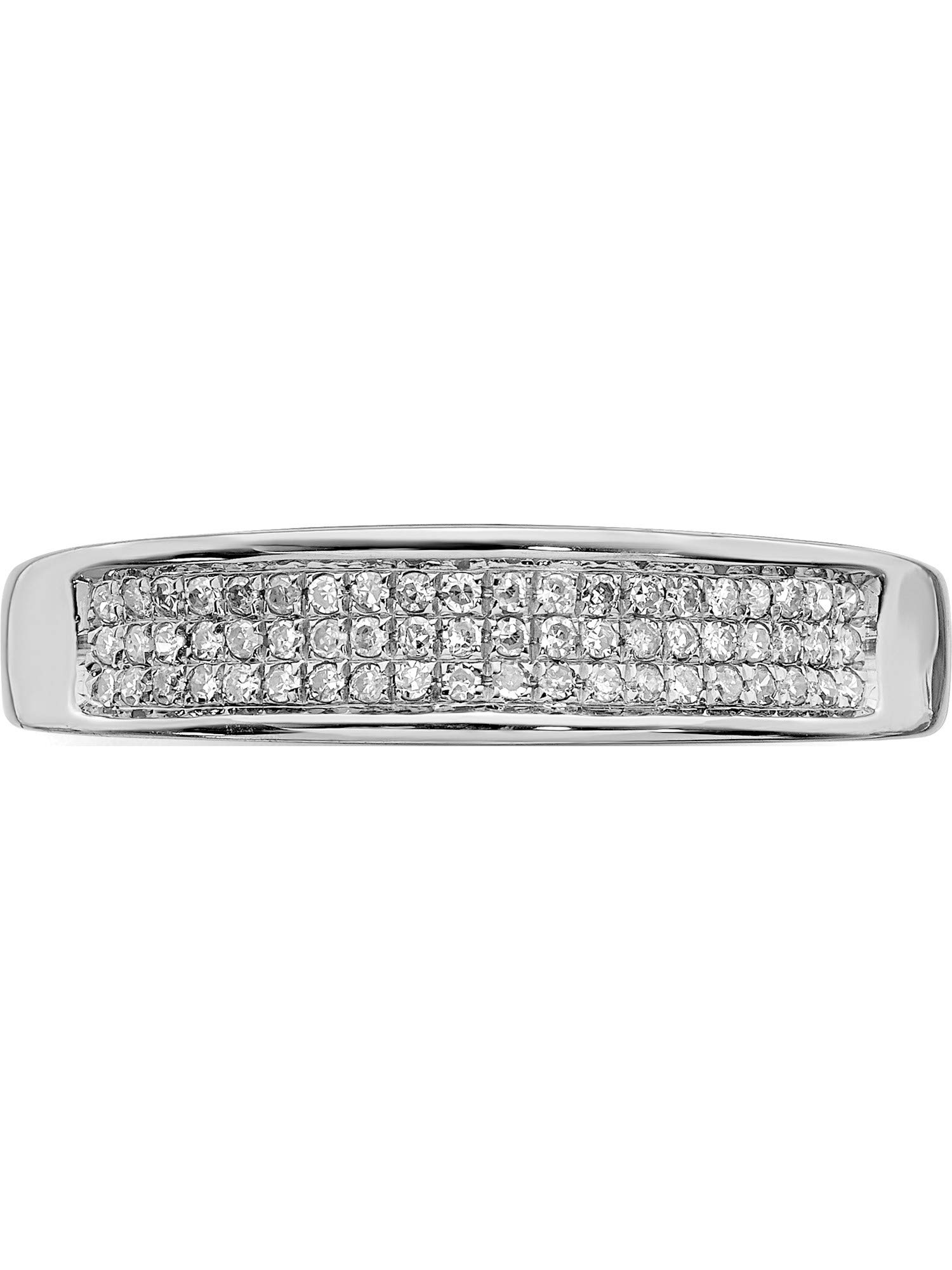 Sterling Silver Rhodium Diamond Band Ring for Women - Elegant Stackable Wedding & Anniversary Jewelry by Sweet Pea | Perfect for Everyday Wear, Gift Giving & Special Occasions