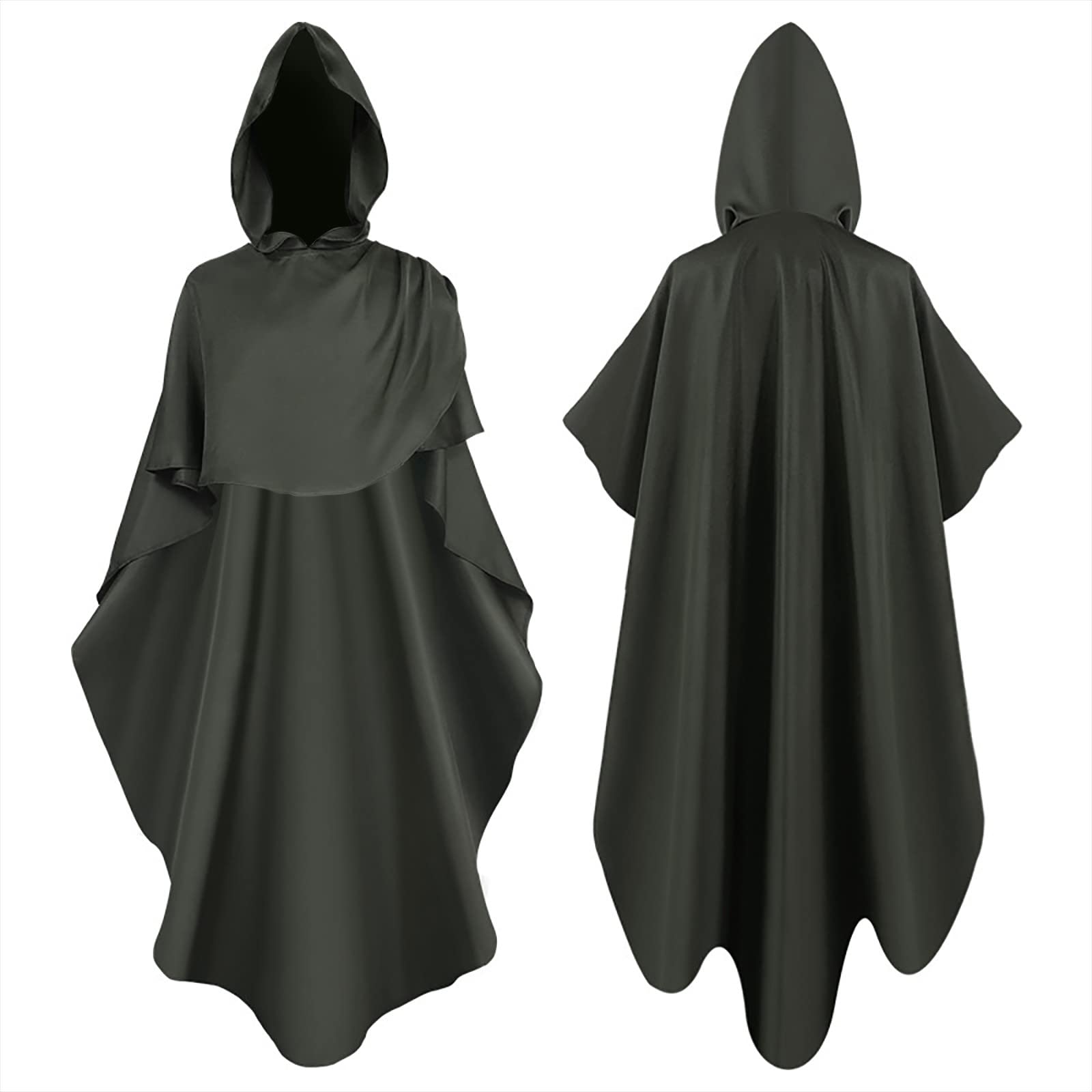 Tuduoms Men's Hooded Robe Cloak - Medieval Knight Monk Costume for Renaissance Fairs, Cosplay & LARP | Warm Friar Priest Robe for Halloween, Theater & Historical Reenactments