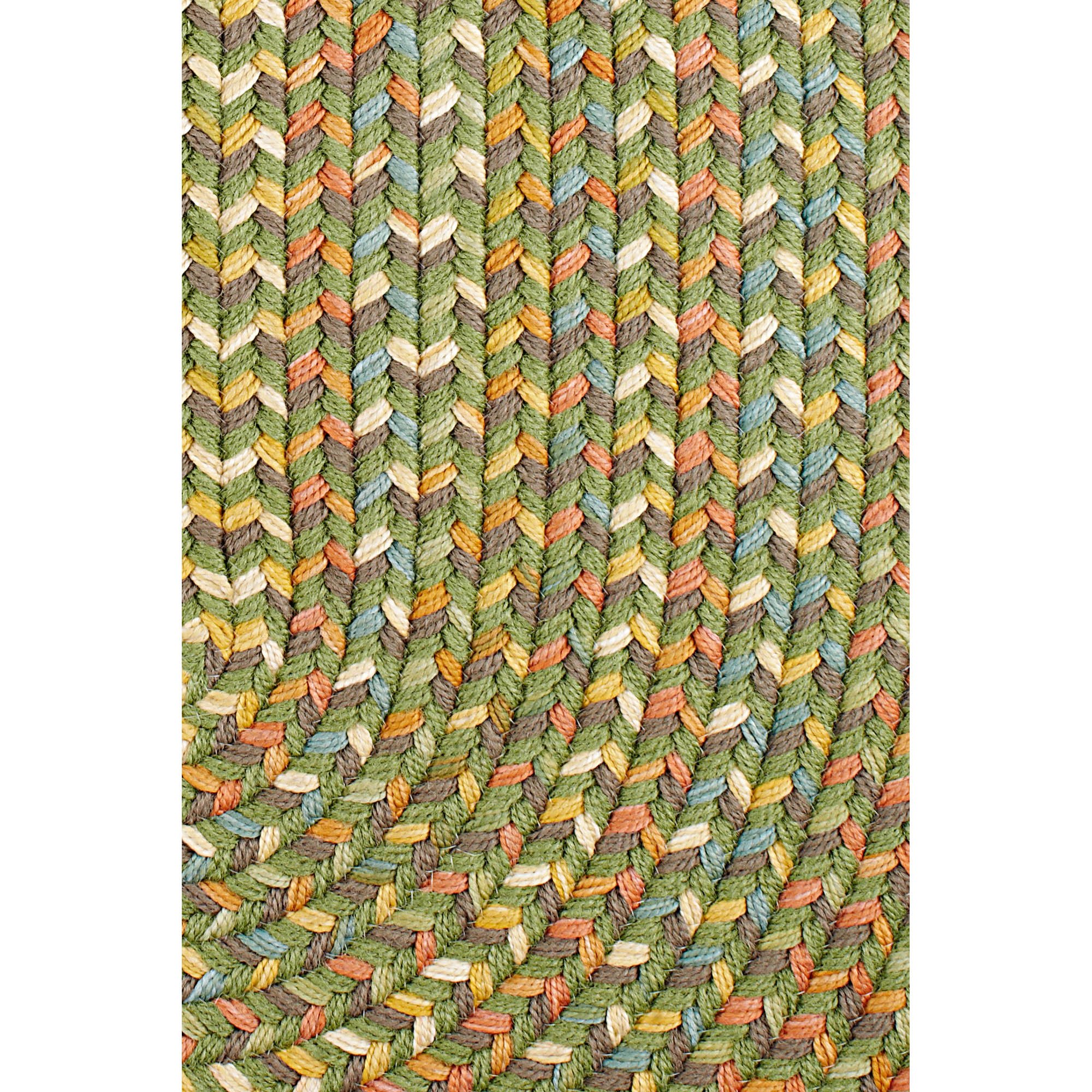 Super Soft Confetti Braided Traditional Area Rug - Olive Green 2' x 6' Runner for Hallway, Kitchen & Entryway Decor