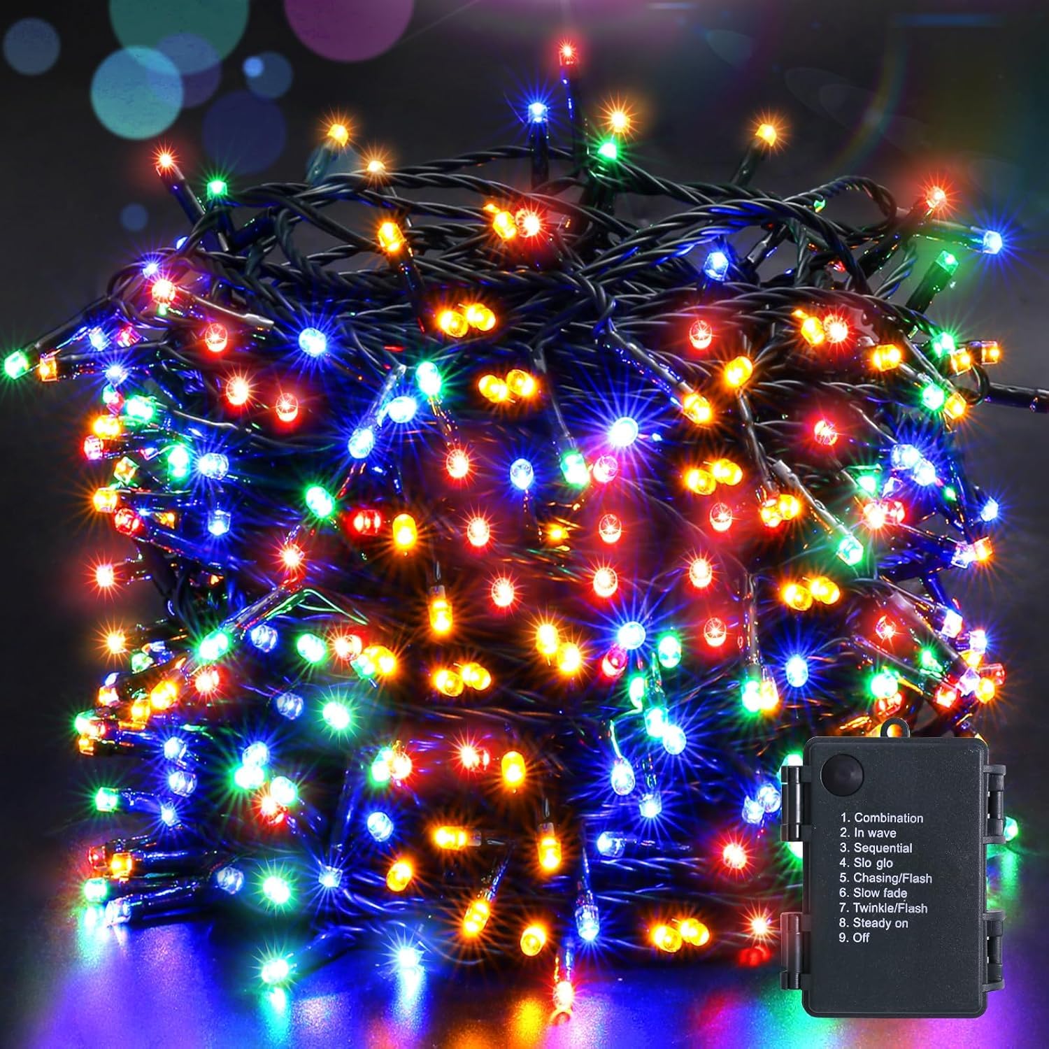 300 LED 132FT Battery Operated Christmas Lights - 8 Modes Waterproof Fairy String Lights for Outdoor & Indoor Decor - Perfect for Wedding, Party, Bedroom, Garden, Halloween, Thanksgiving & Holiday Decorations