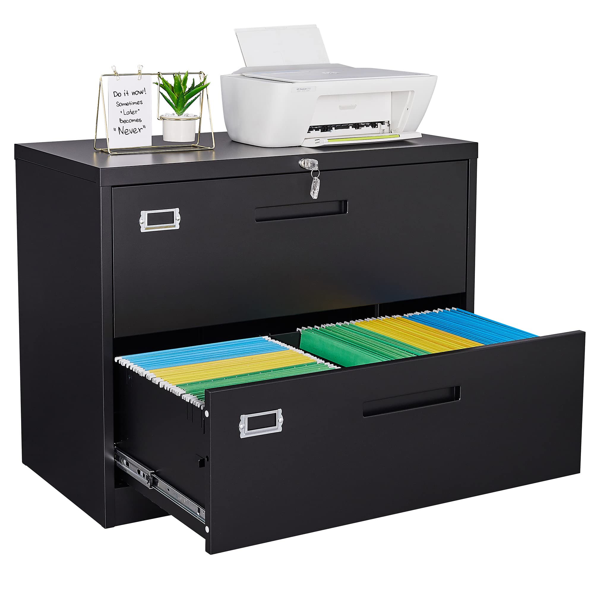 2-Drawer Metal Lateral File Cabinet with Lock - 29