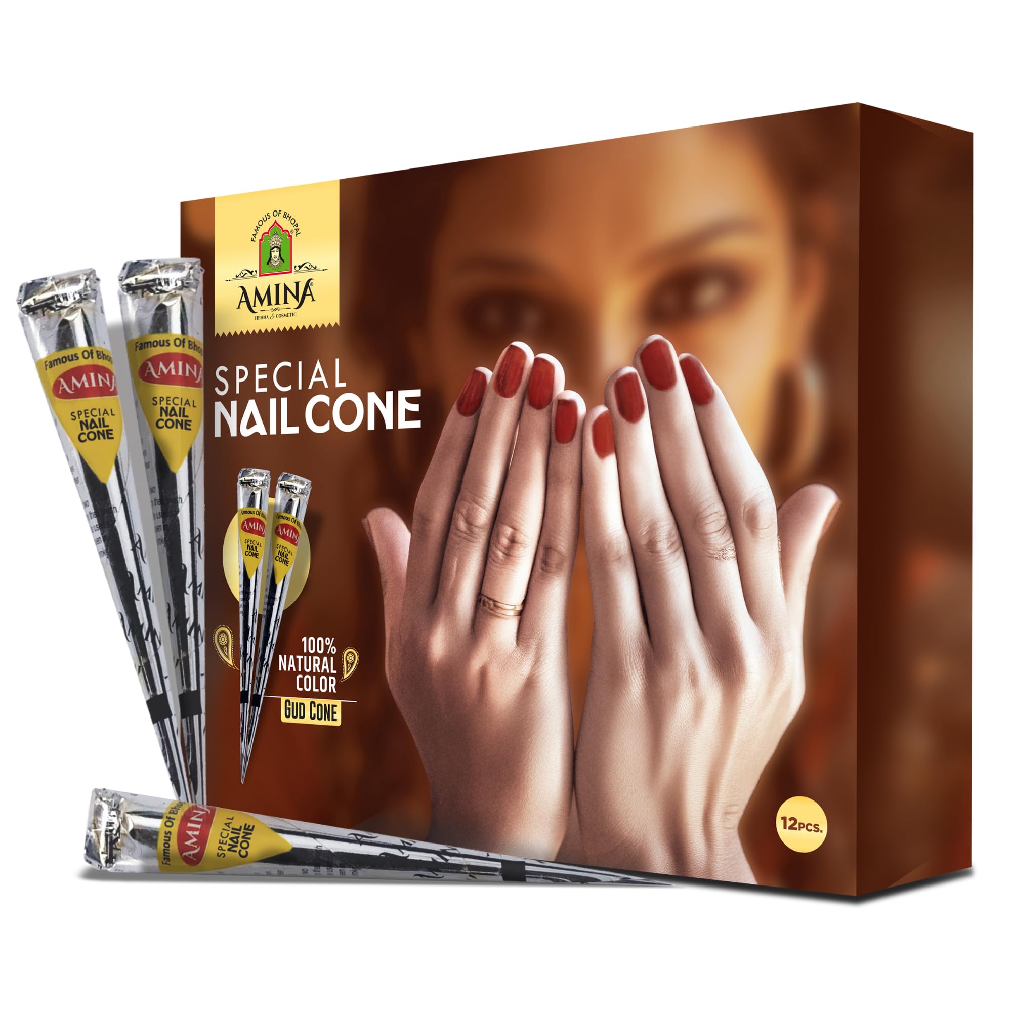 Lado Nail Henna Cone for Mehndi & Tattoo Art - Natural Safe Temporary Body Paint for Hands & Feet - Perfect for Weddings, Festivals & DIY Body Art