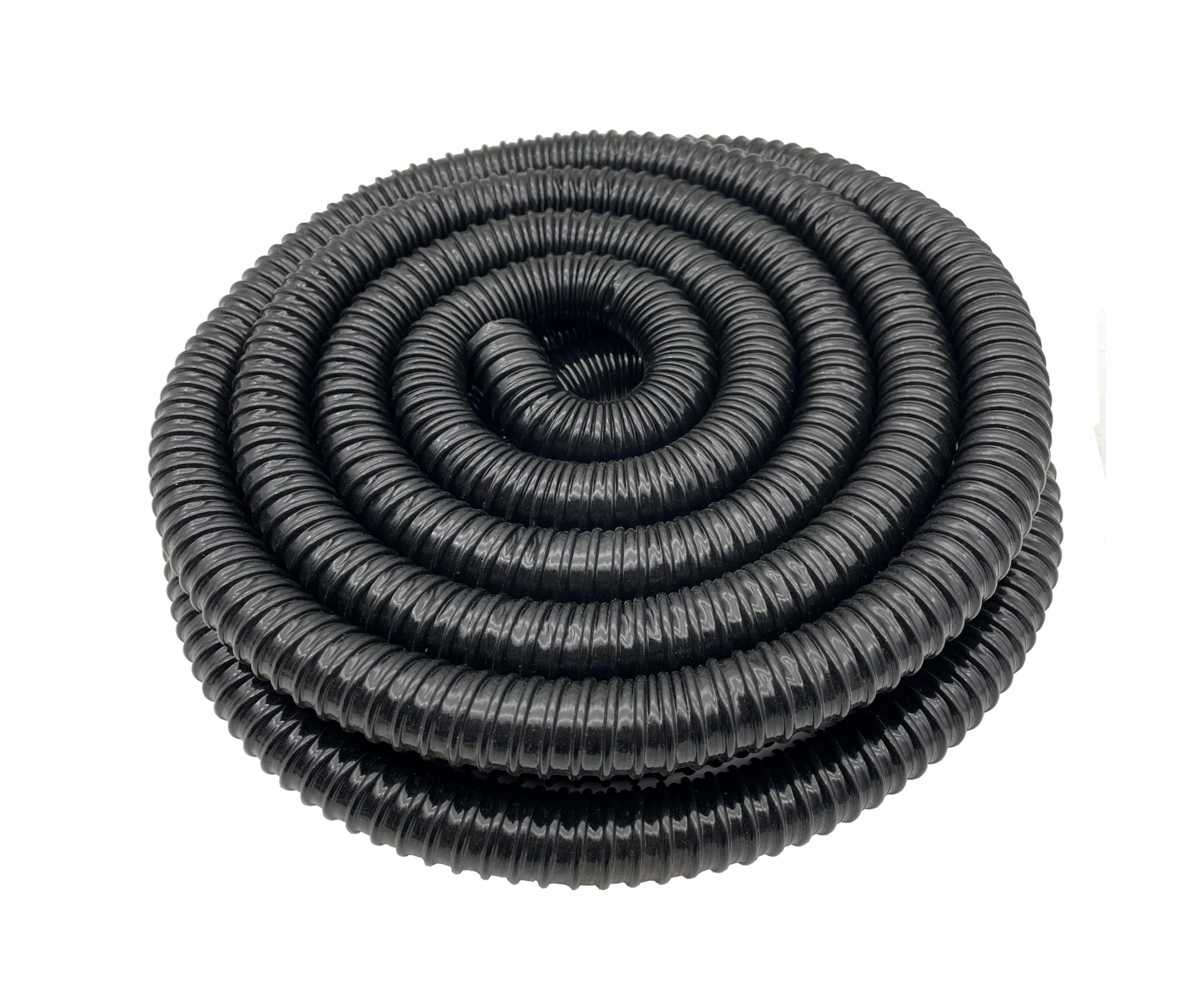1-Inch Black Corrugated PVC Pond Tubing - Kinkproof Pool Hose for Aquariums, Waterfalls & Ponds (20 Pack) | Durable & Flexible Water Tubing for Outdoor & Indoor Use