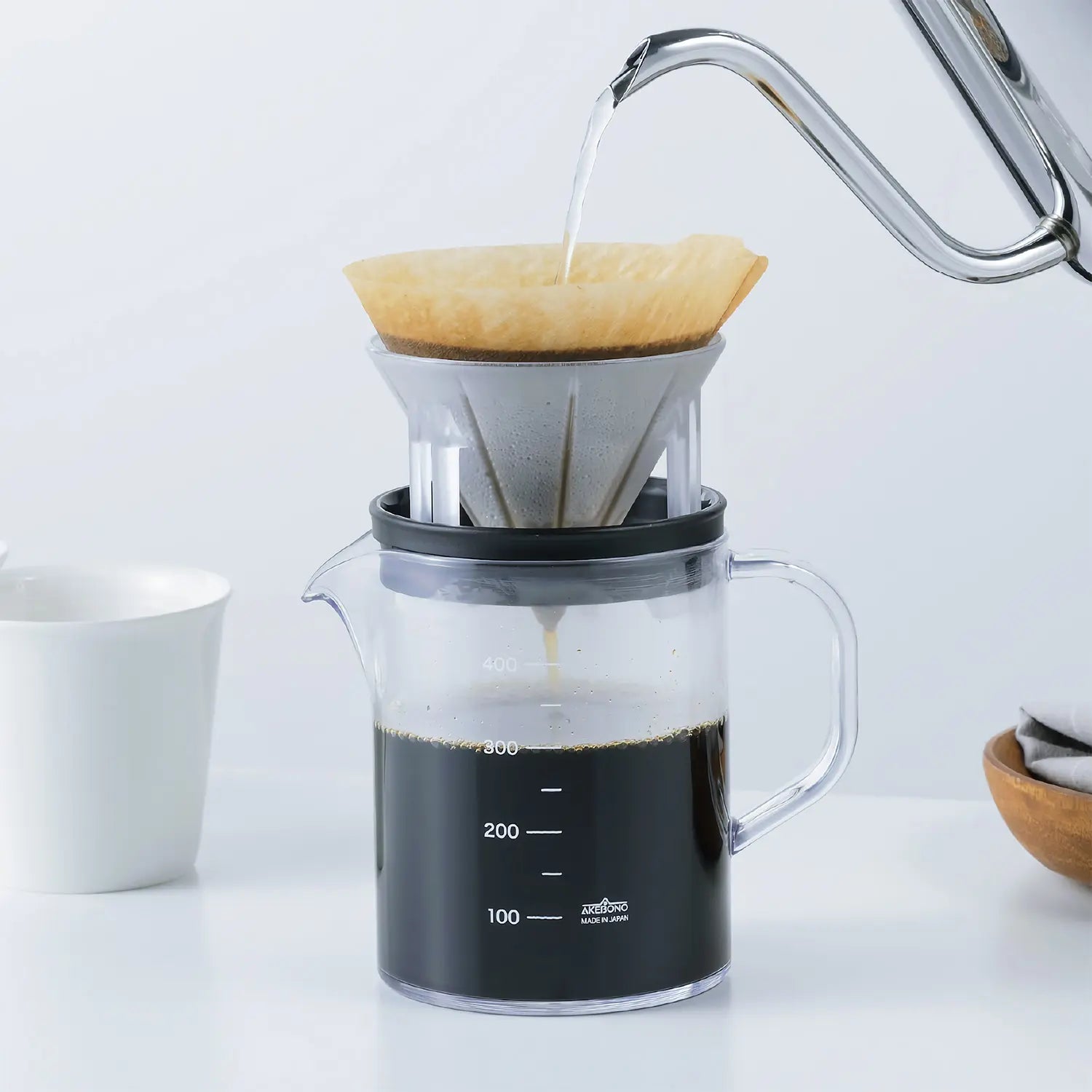 Premium Akebono Polyester Resin Unbreakable Coffee Server & Dripper Set - Durable Pour Over Coffee Maker for Home, Office & Camping - Perfect for Specialty Coffee Brewing & Gift Giving