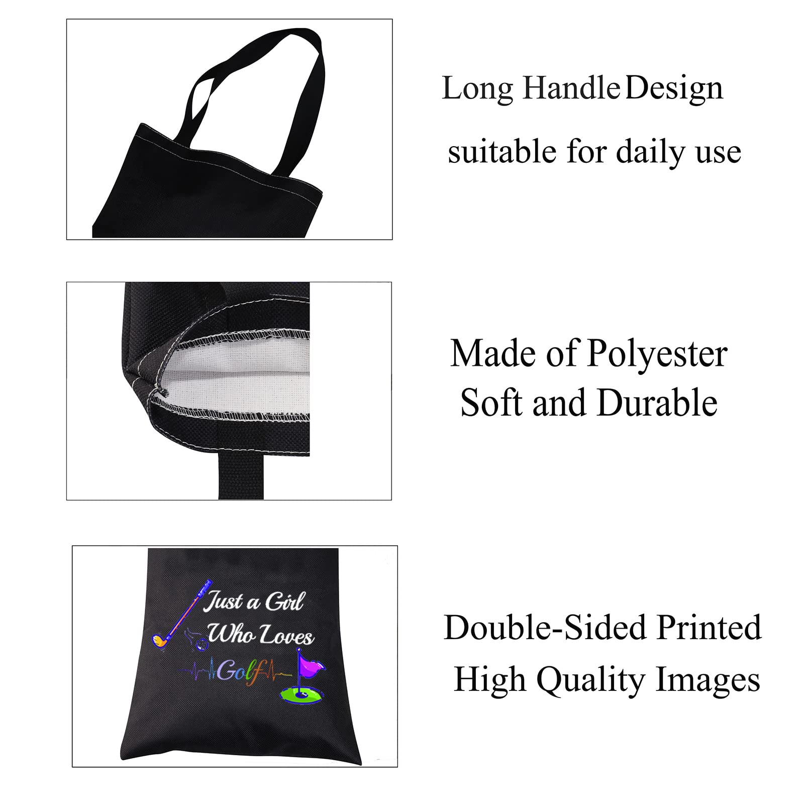 CMNIM Golf Tote Bag for Women - Reusable Golf Lover Gift for Female Golfers - Perfect Golf Player Gift & Tournament Accessories (Great for Golf Course, Practice Range & Casual Use)