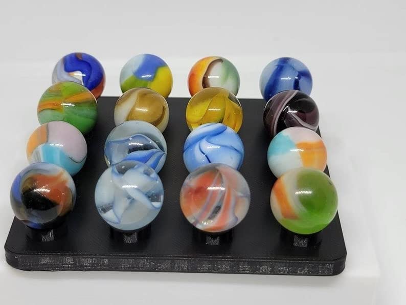 16-Slot Black Marble Display Stand for 5/8