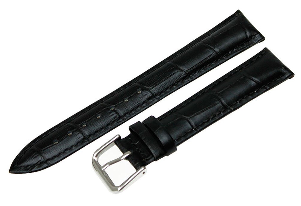 Leather Watch Band Strap - Black, Brown, Blue for Casual & Formal Wear