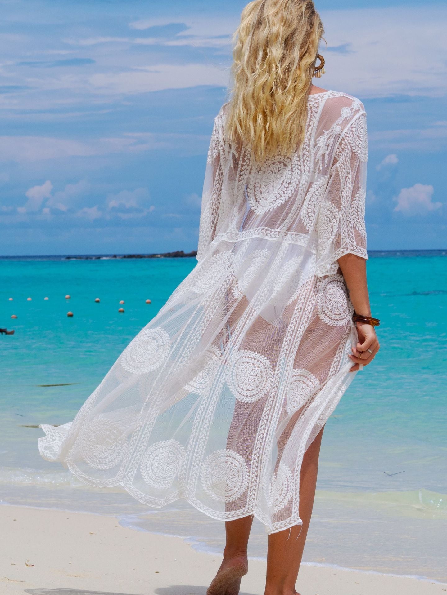 ZASUWA Women's Sexy Sheer Mesh Swimwear Cover Up - Stylish Bikini Beach Dress for Pool Party & Summer Vacation