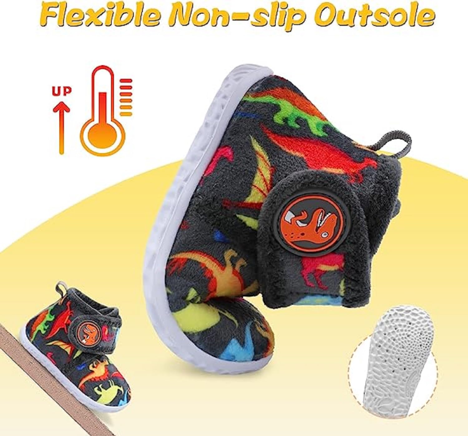 JOINFREE Kids Furry House Slippers - Warm Indoor Booties for Boys & Girls | Cozy Non-Slip Home Shoes for Toddlers & Children | Perfect for Winter, Playtime & Relaxing at Home