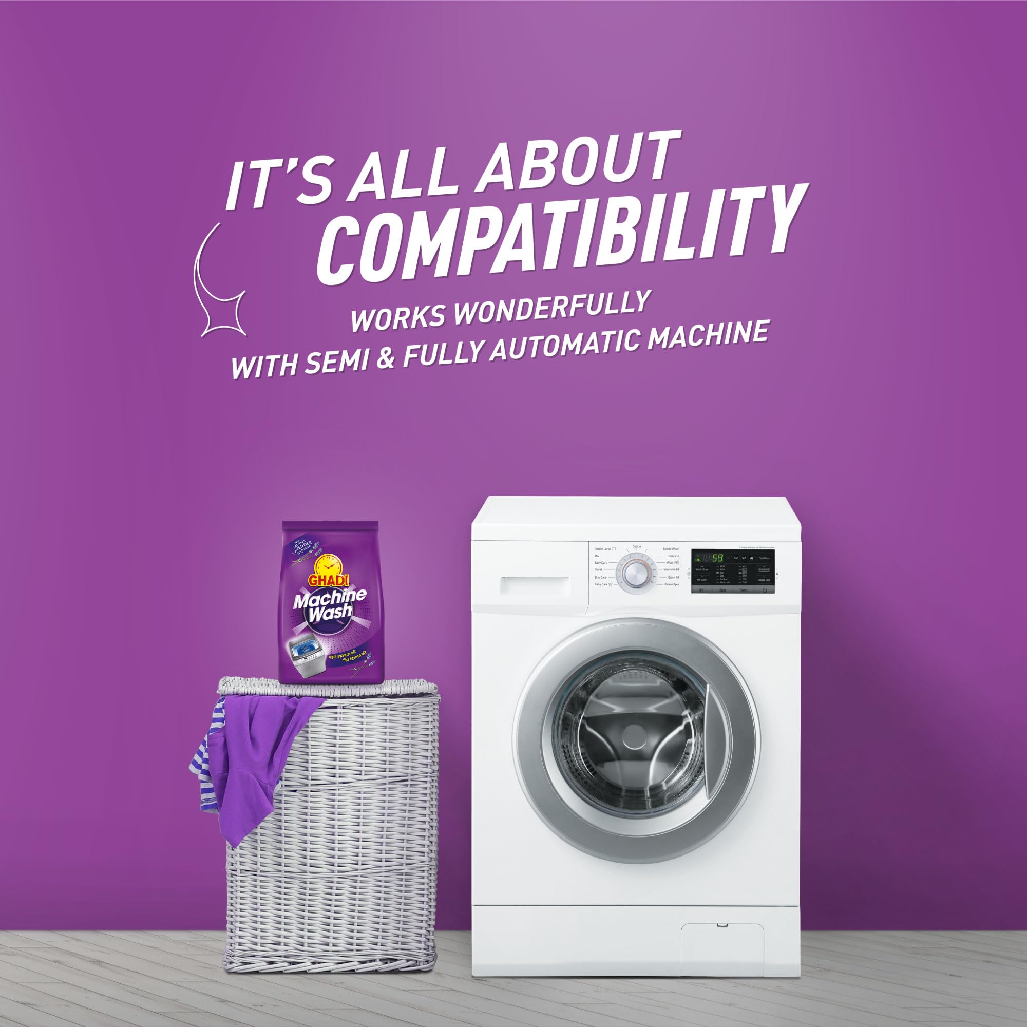 Ghadi Detergent Powder 1KG - Machine Wash Laundry Soap for Stains & Odor Removal - Ideal for Home, Laundromat & Travel Use