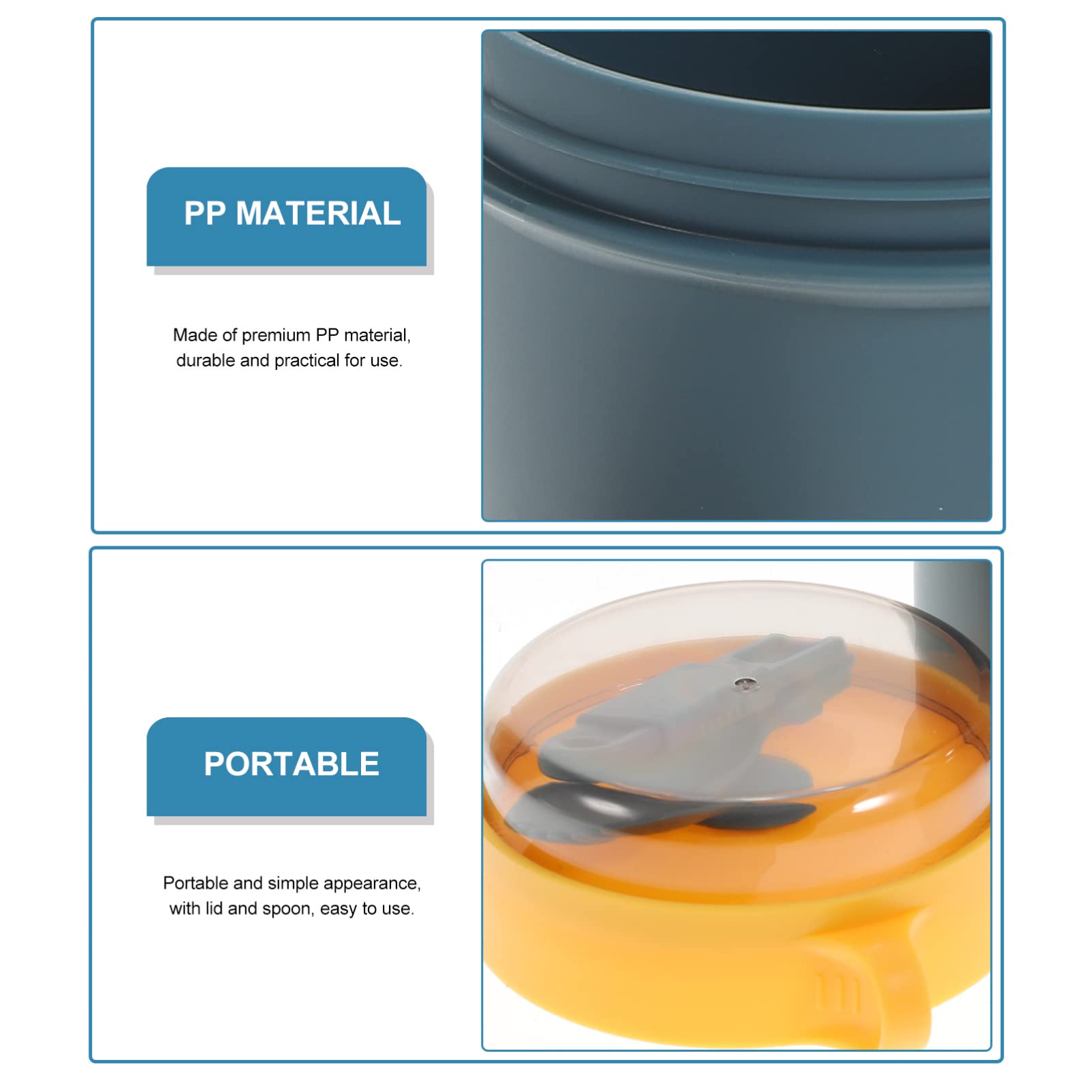 **Cabilock Insulated Soup Mug with Lid & Spoon - 16oz Microwave Safe Food Flask, Thermos for Hot/Cold Beverages - Perfect for Breakfast, Soup, Noodles, Cereal, Coffee, Office Lunch & Outdoor Camping (Blue)**