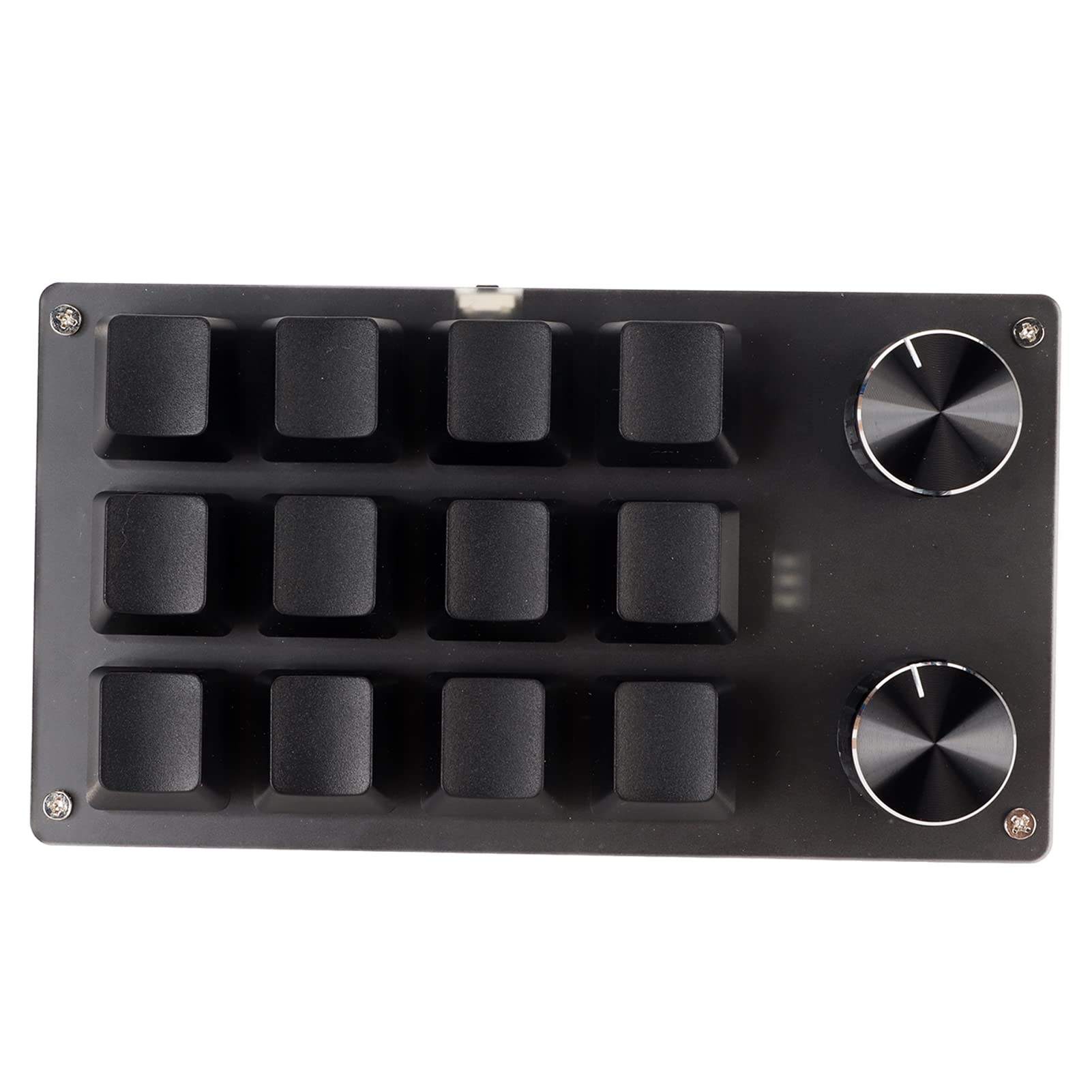 ZJchao Mini Macro Mechanical Gaming Keyboard - Red Switch, Plug & Play, Ergonomic Design with Custom Knobs - USB Mini Keypad for PC (12 Keys + 2 Knobs) - Perfect for Gaming, Programming & Office Work