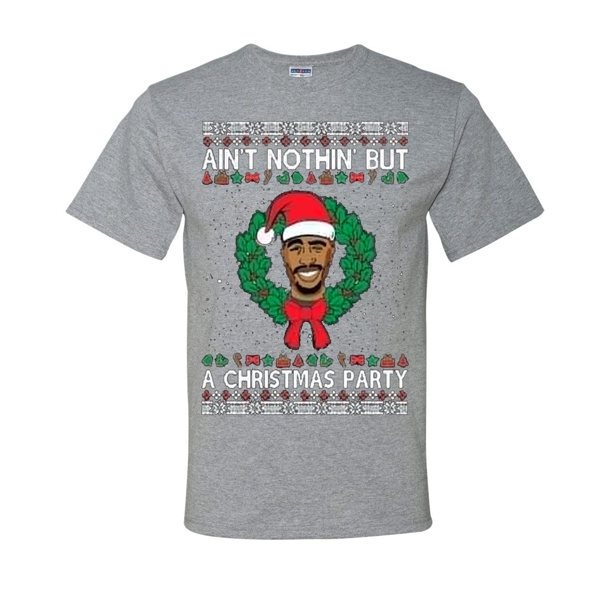 Wild Custom Apparel Men's Ugly Christmas Party T-Shirt - Funny Holiday Graphic Tee for Festive Gatherings & Gift Exchanges