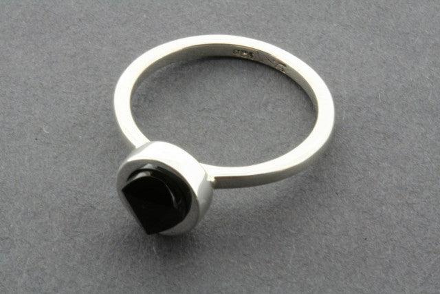 Faceted Obsidian Stackable Ring for Women - Elegant Adjustable Healing Crystal Jewelry for Everyday Wear, Meditation & Spiritual Gifts