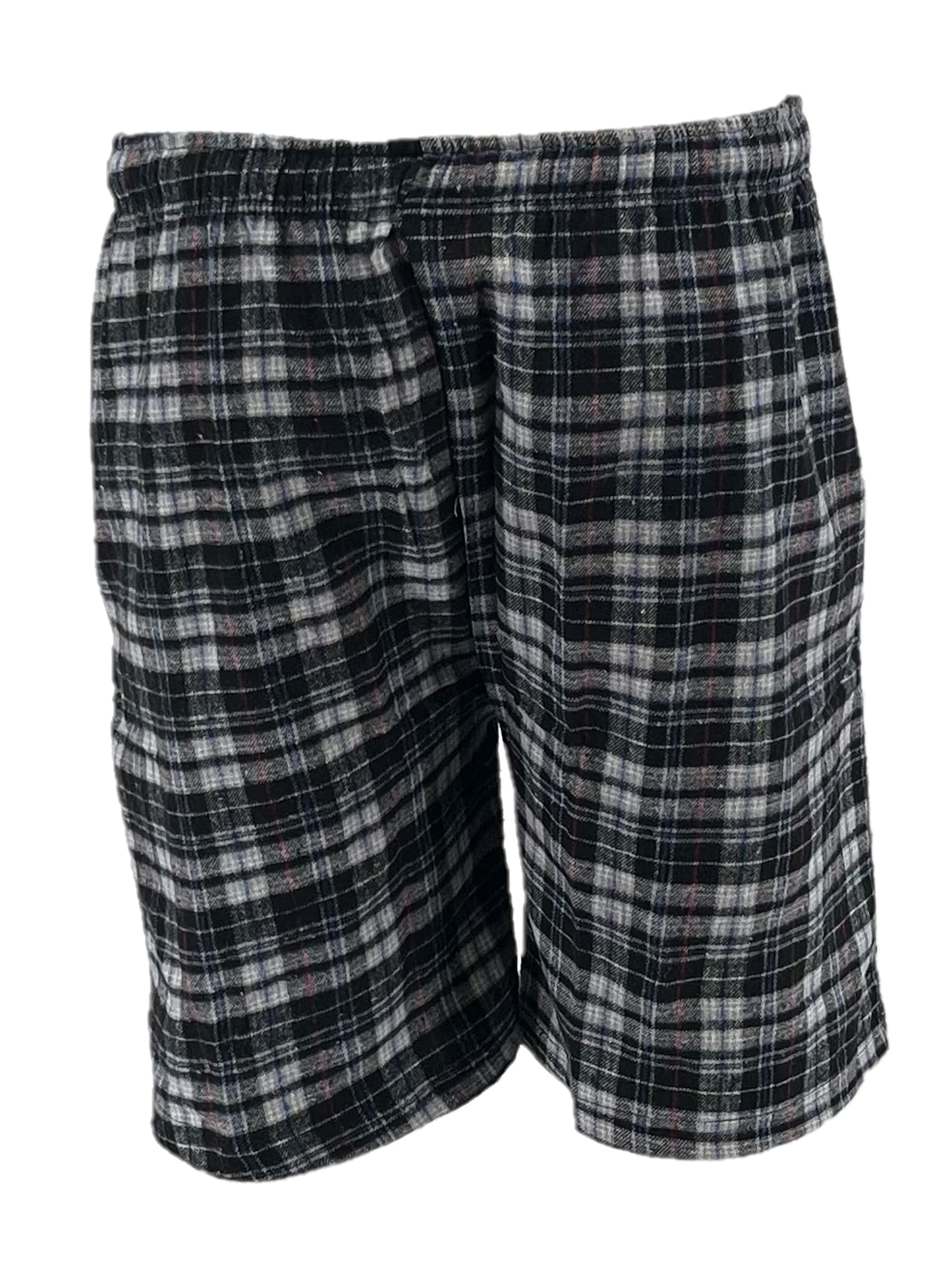 Men's Flannel Pajama Shorts - Super Soft Cotton Plaid Sleep Shorts with Pockets & Adjustable Drawstring - Perfect for Lounging, Sleeping & Home Comfort